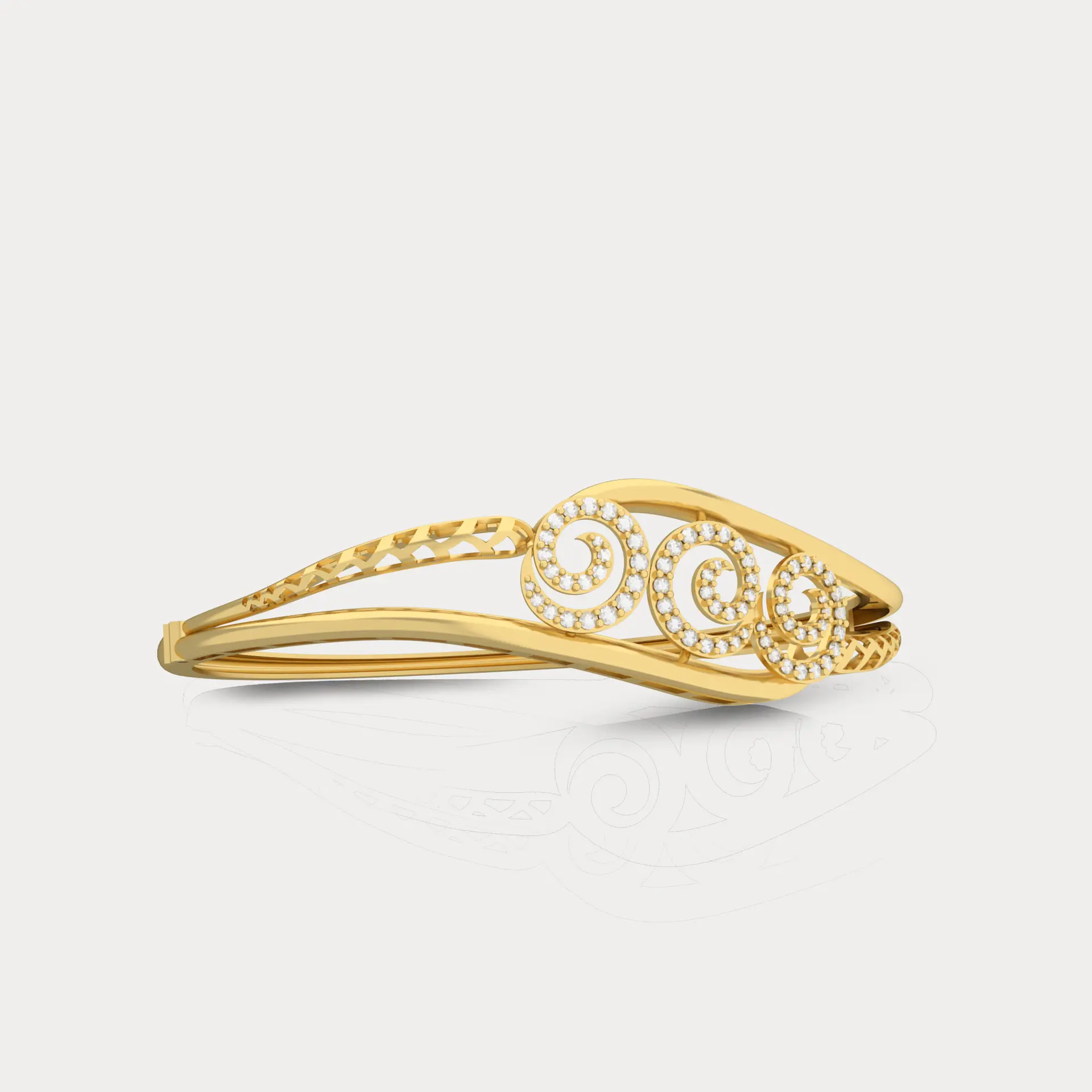 Eccentric Swirly Diamond Bracelet, alternate view