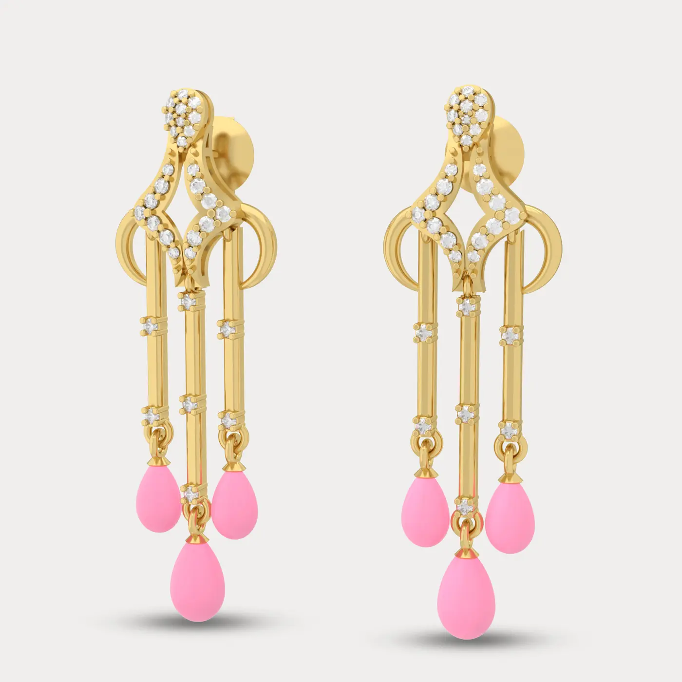Hanging Pearl Diamond Earring 