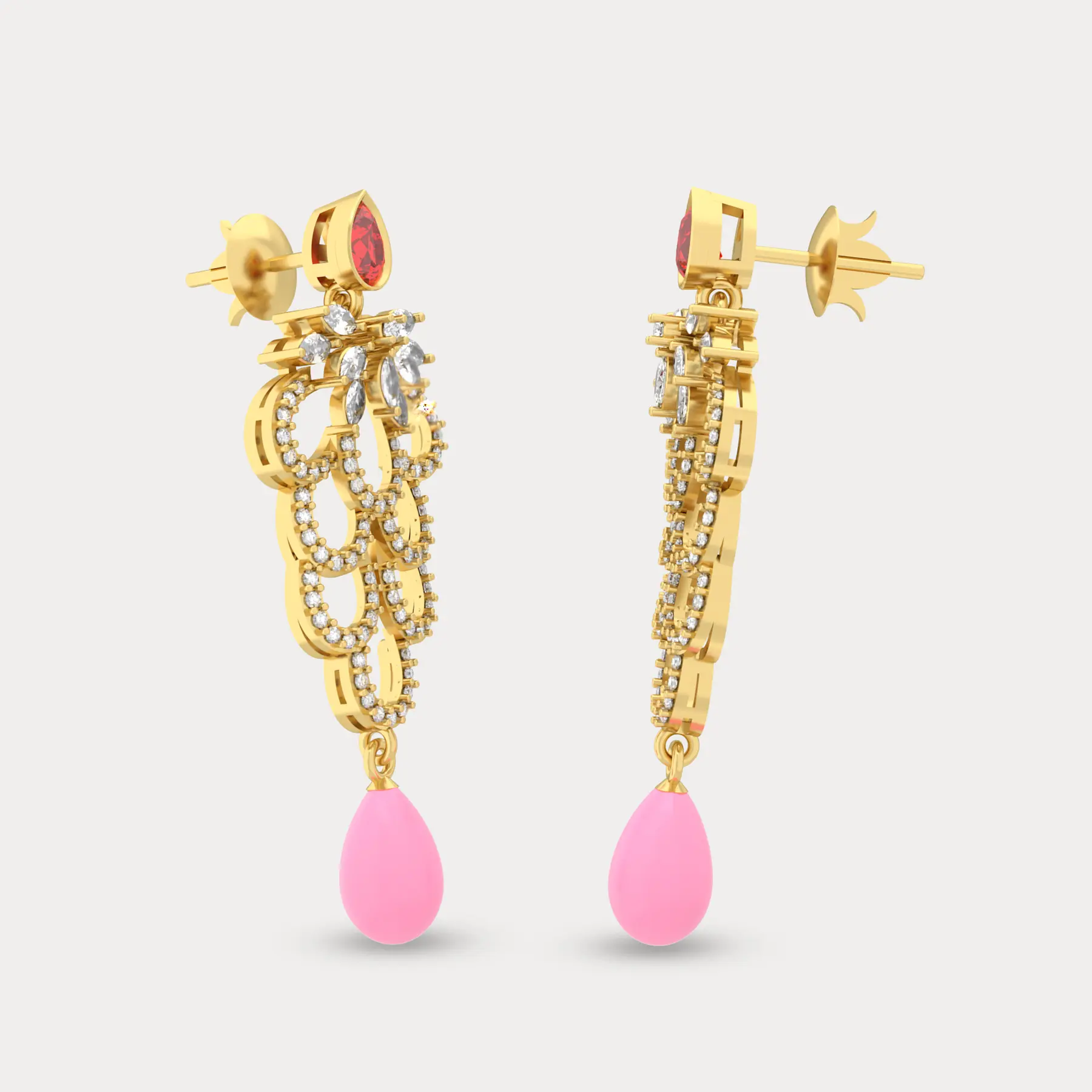 Gina Diamond Earrings, alternate view