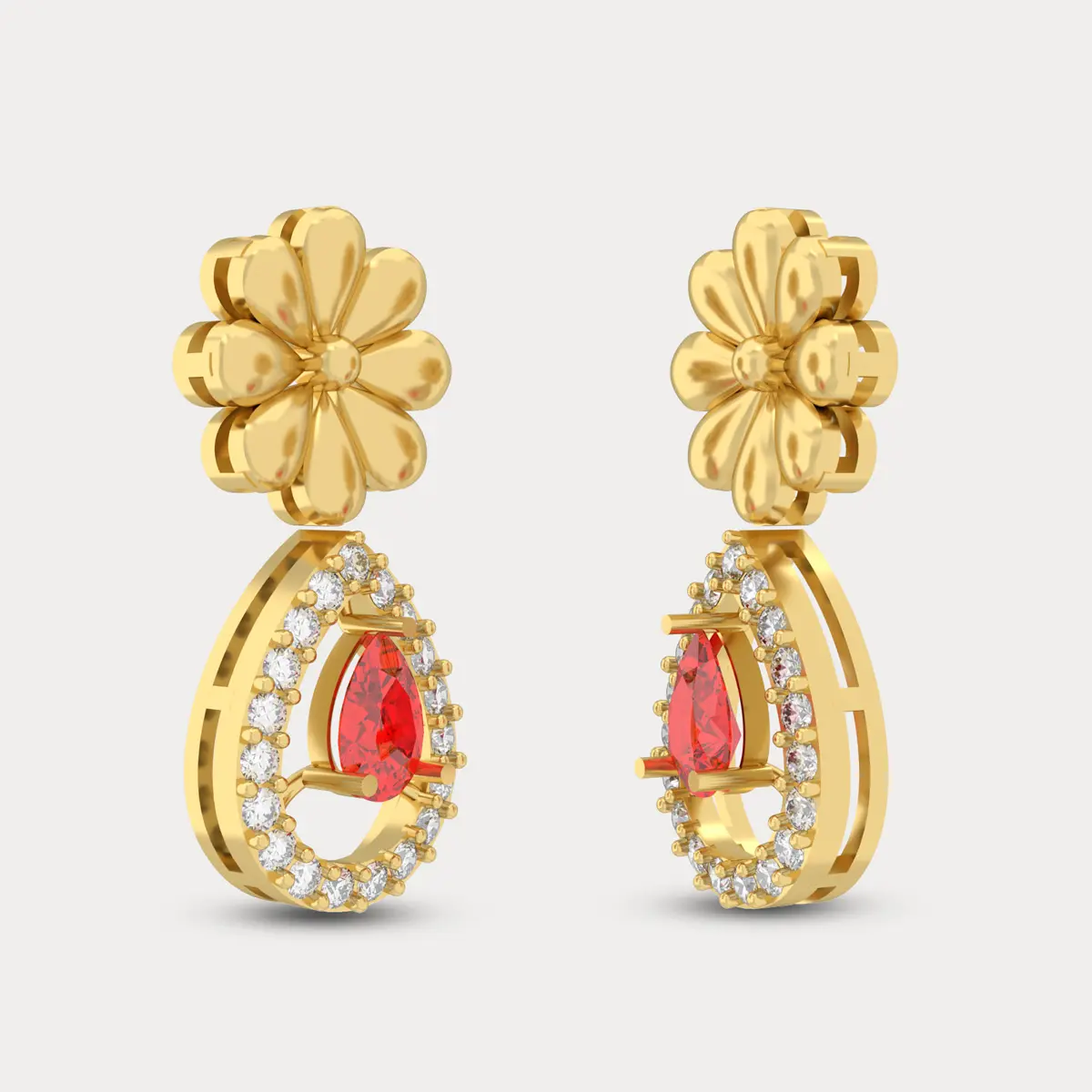 Florence Diamond Earrings, alternate view