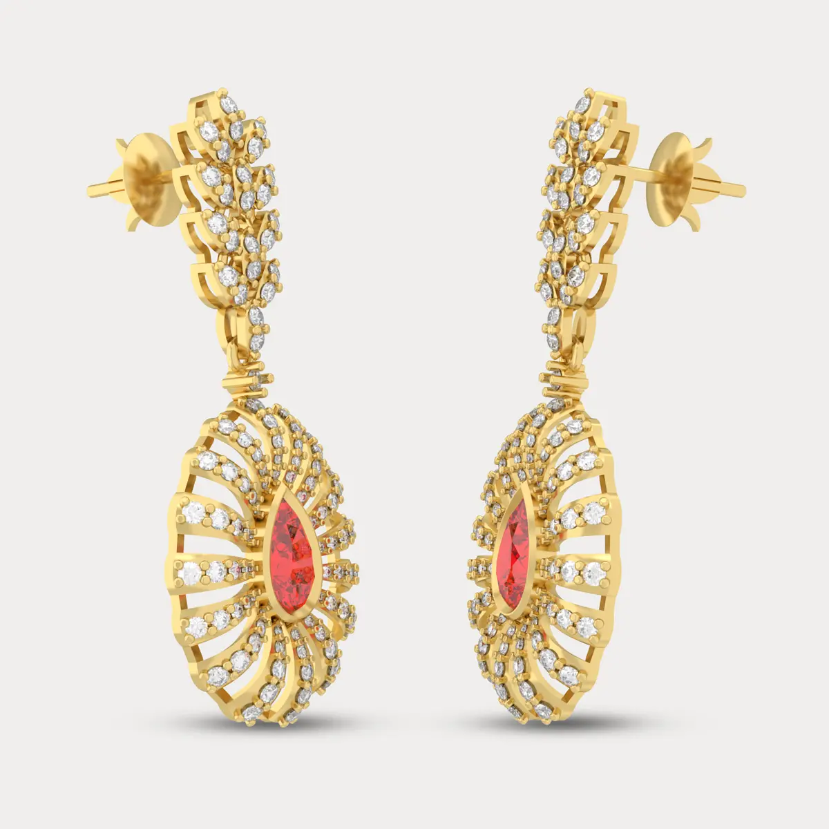 Nakshatra Diamond Earrings, alternate view