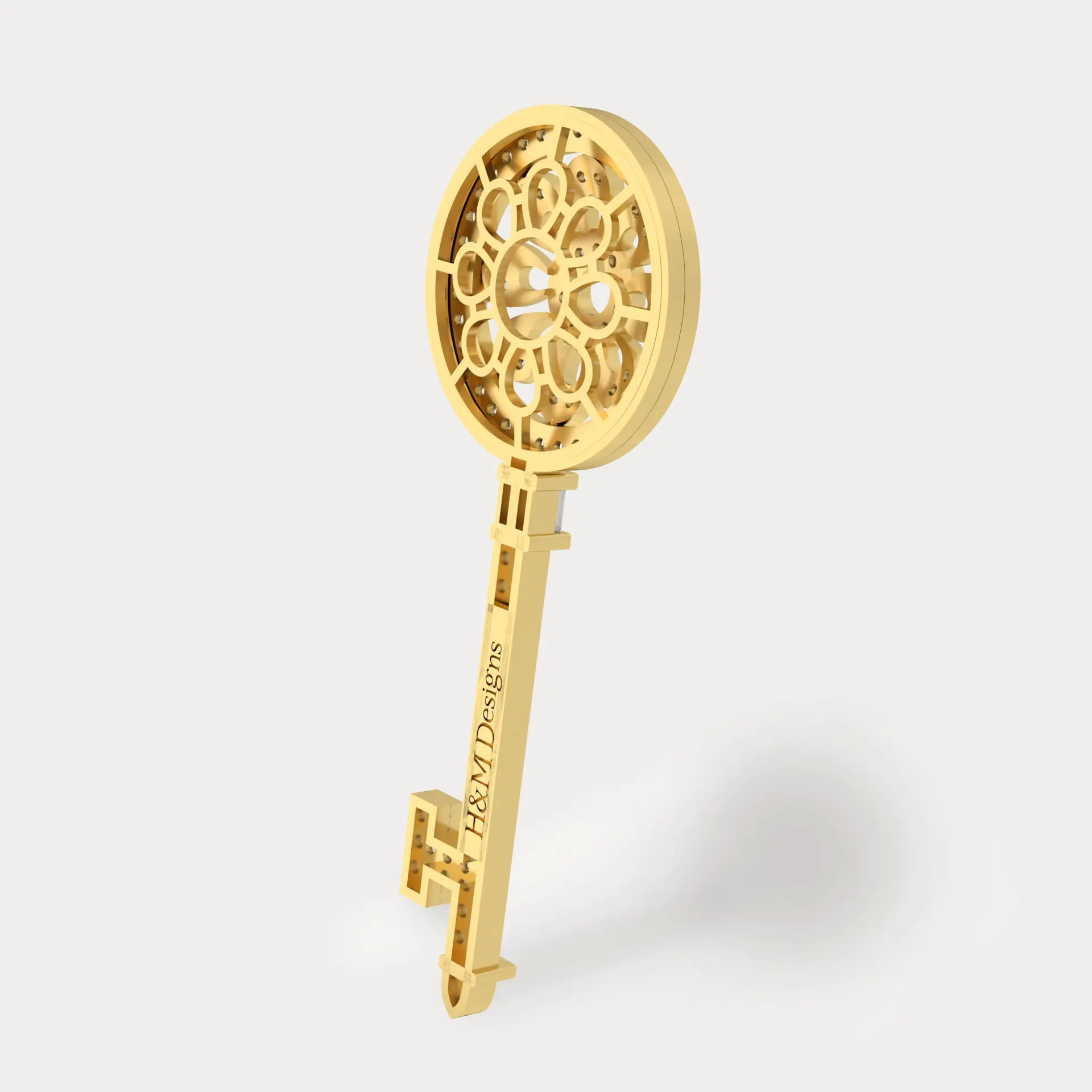 Celestial Key Diamond Pendant, alternate view