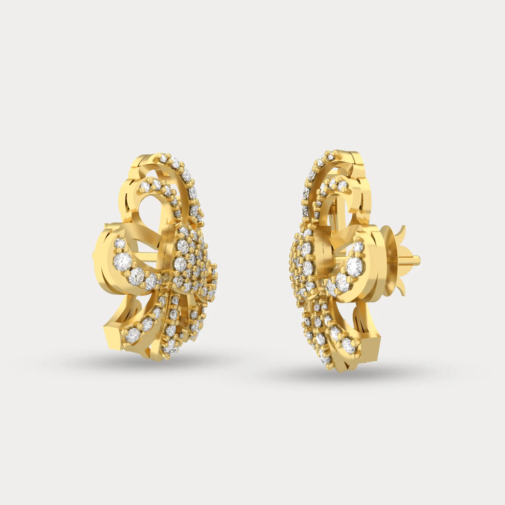 Floral Bow Earrings, alternate view