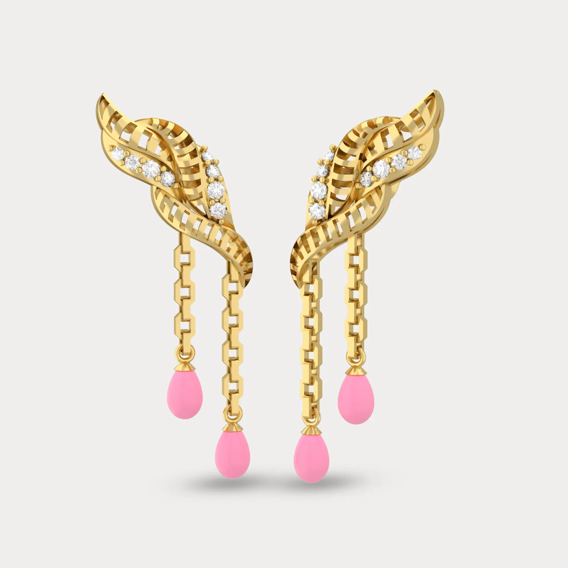 Angel Dangle Diamond Earrings