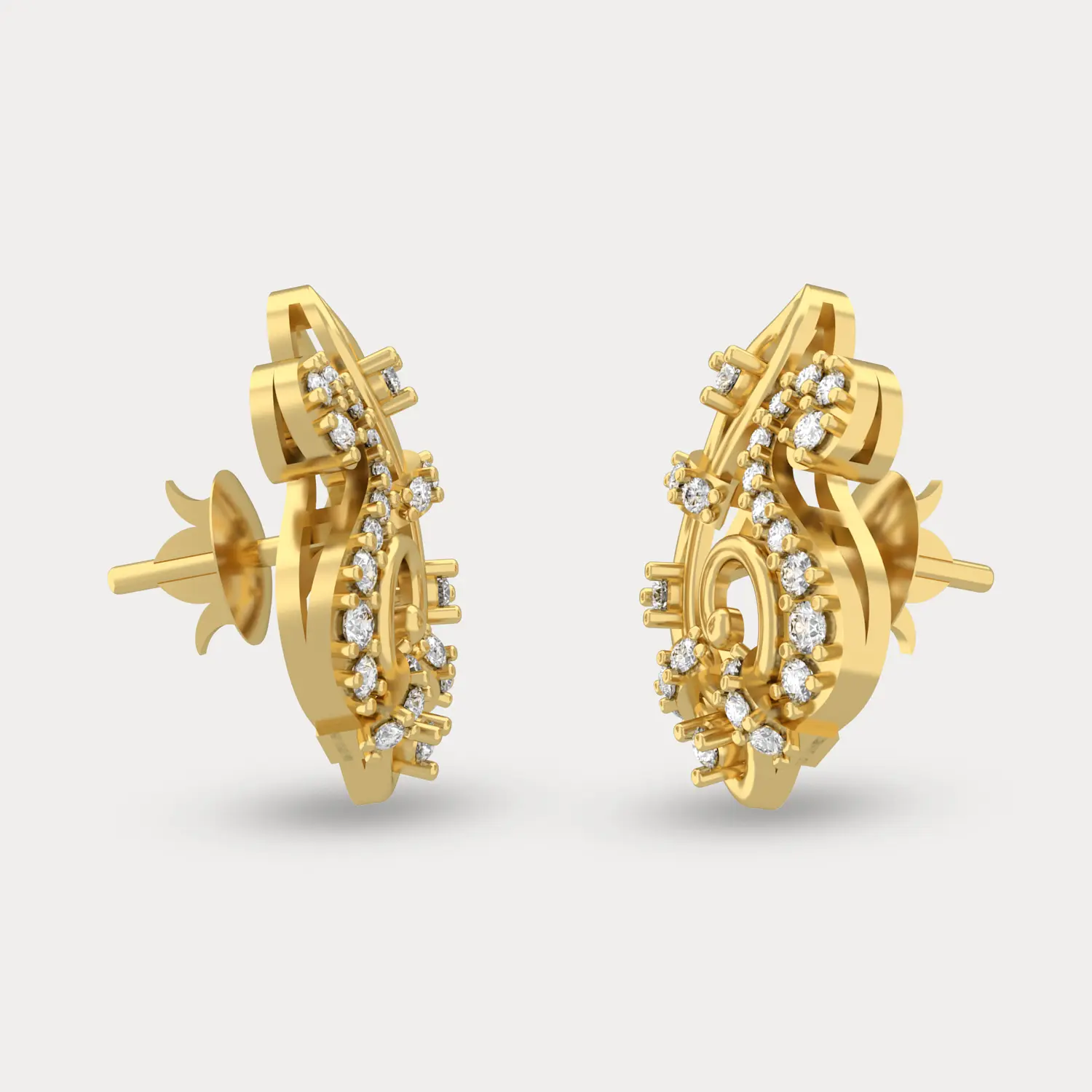 Precious Pixels Diamond Earrings, alternate view
