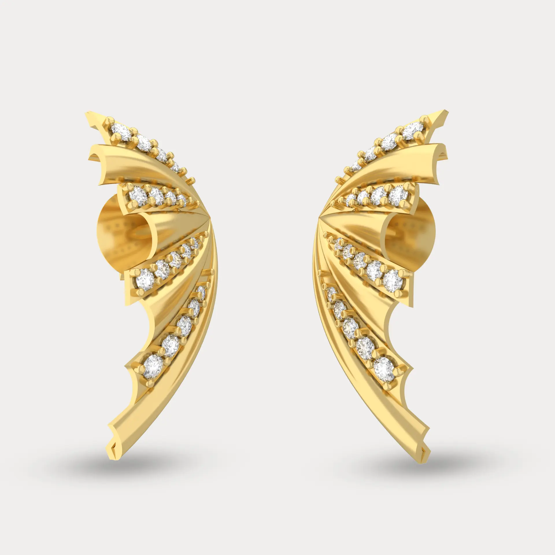 Fluttering Diamond Earrings, alternate view