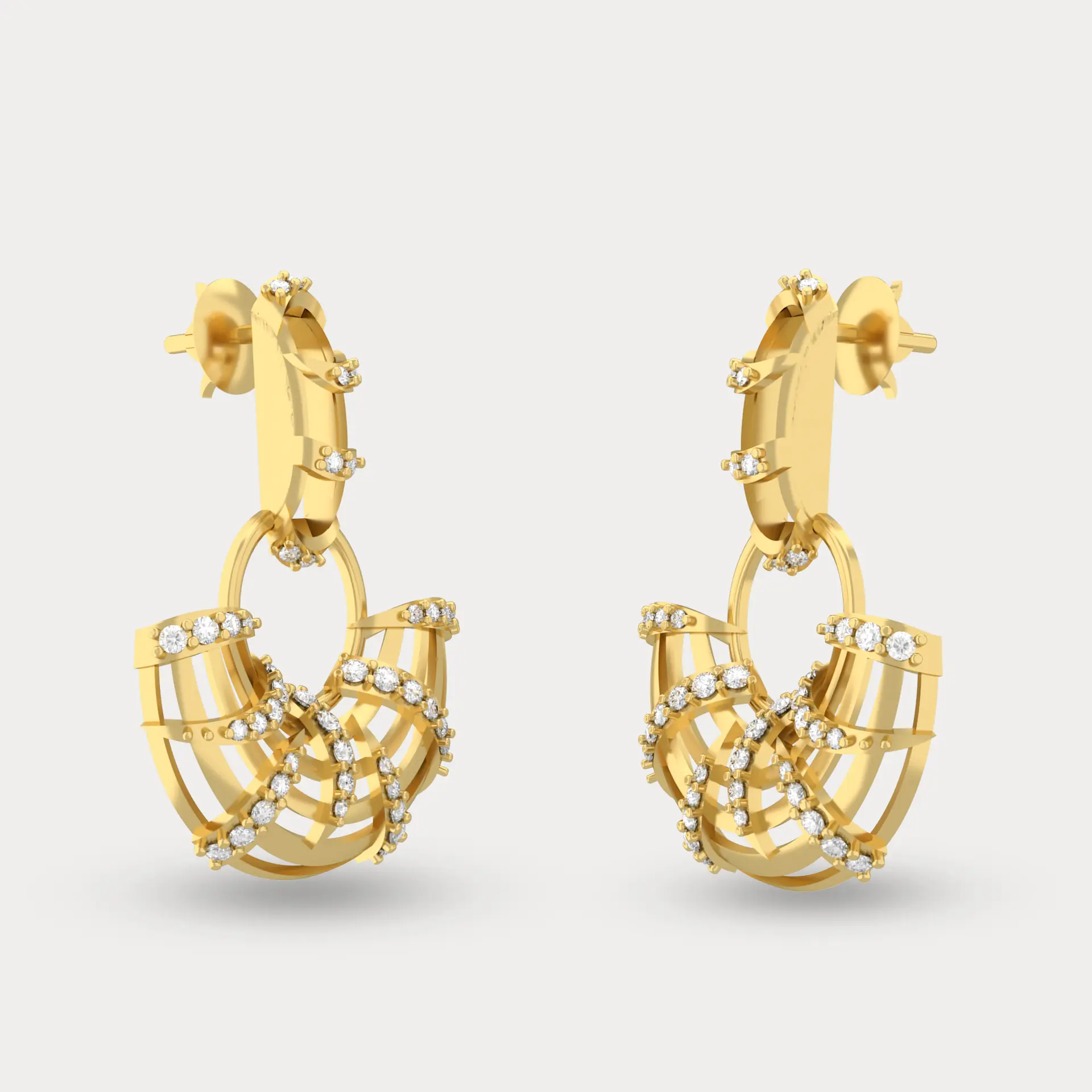 Nebula Diamond Earrings, alternate view