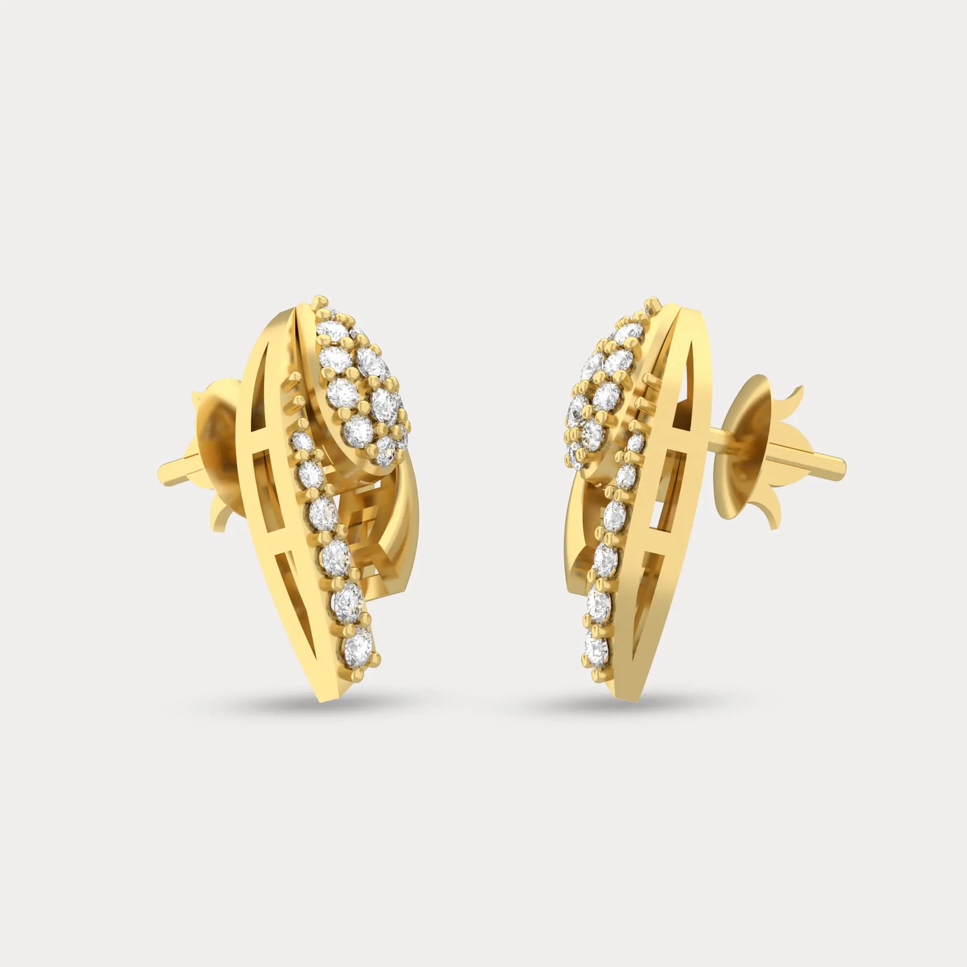 The Lyra Diamond Earrings, alternate view
