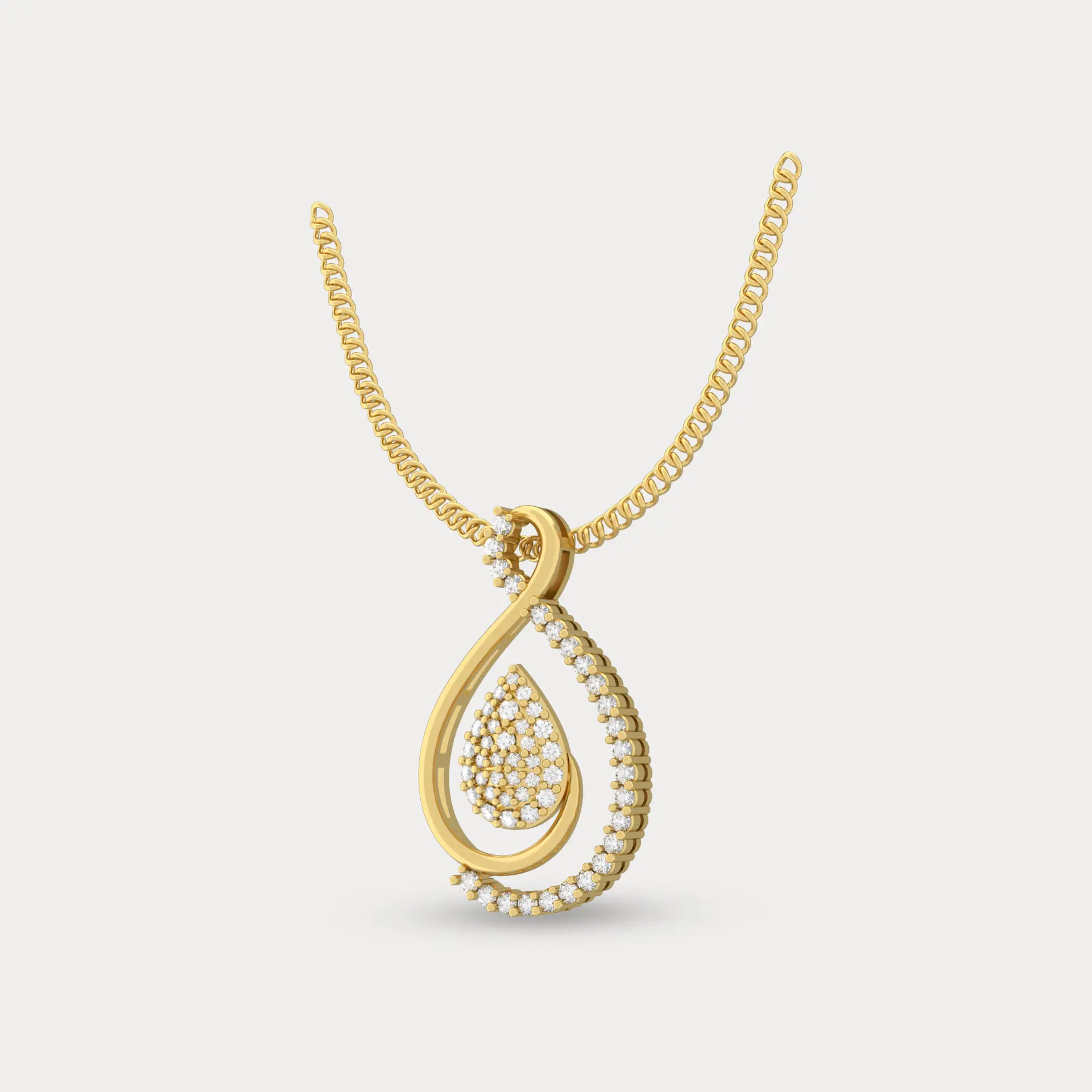 Droplet Diamond Pendant