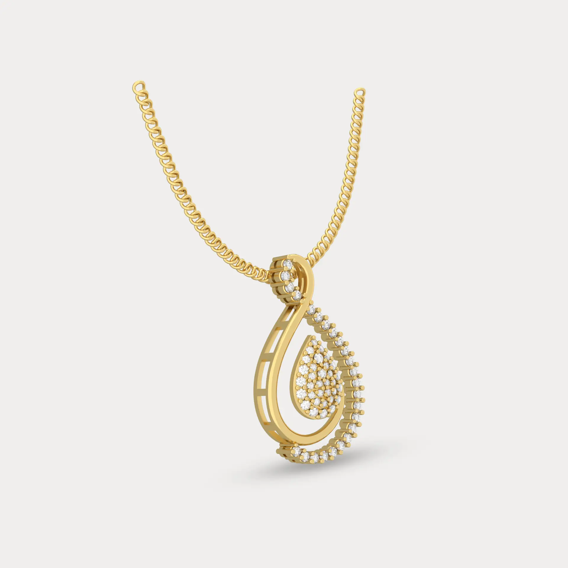 Droplet Diamond Pendant, alternate view