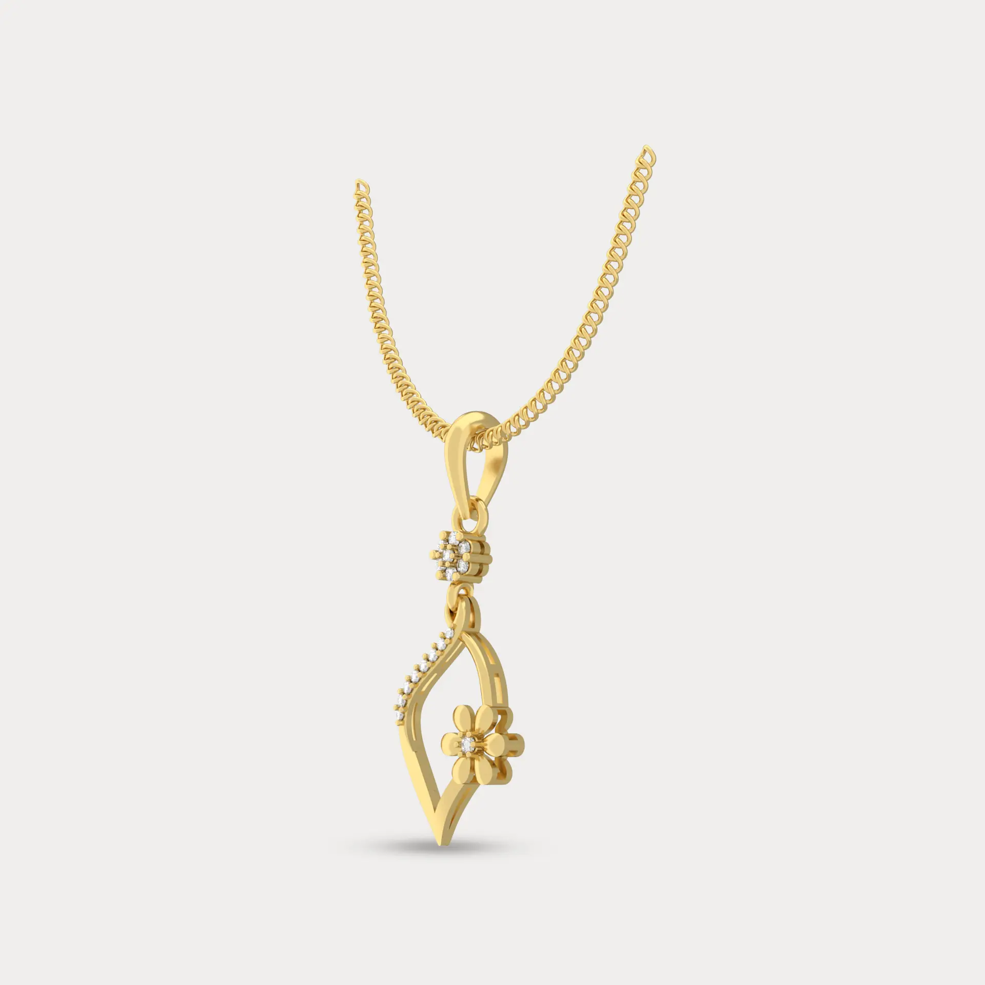 Petal Diamond Pendant, alternate view