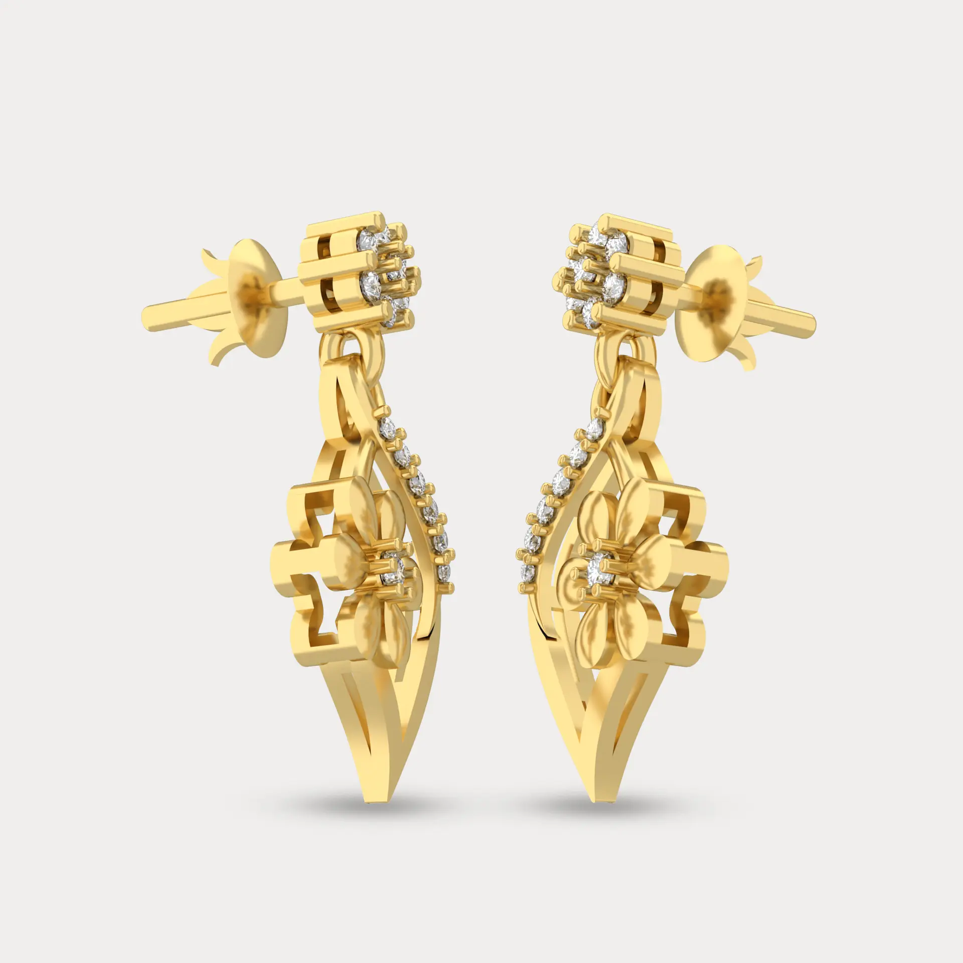 Petal Diamond Earrings, alternate view