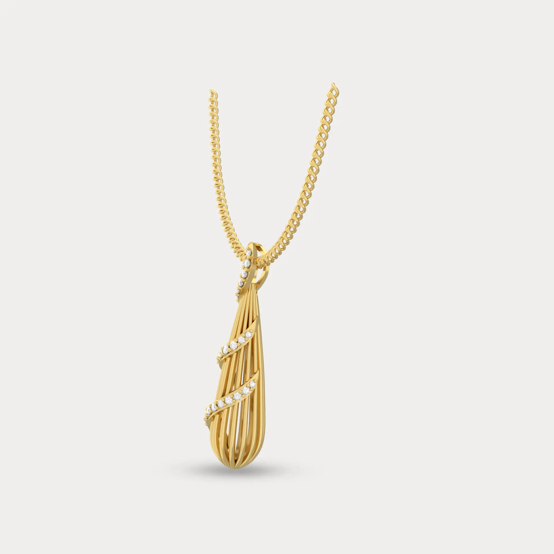 Chamber Dangle Diamond Pendant, alternate view