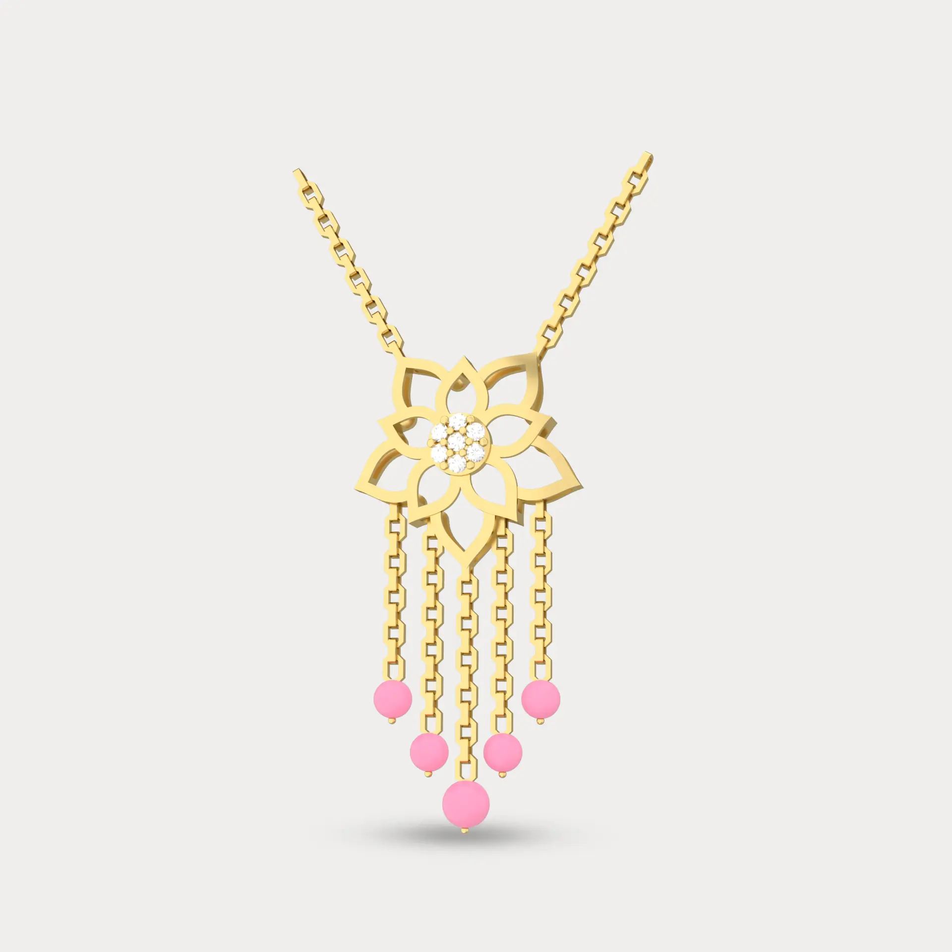 Lotus Drop Diamond Pendant