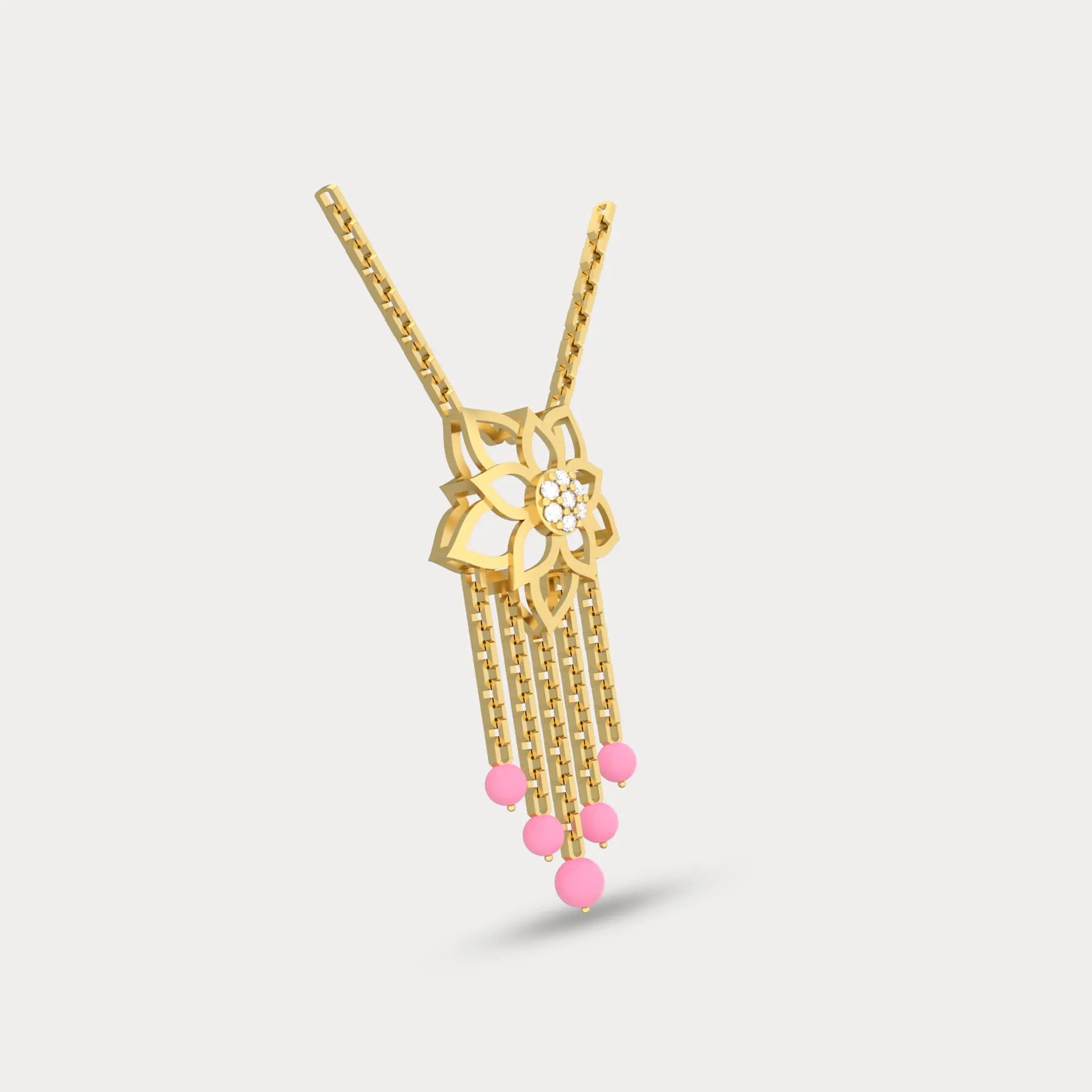 Lotus Drop Diamond Pendant, alternate view