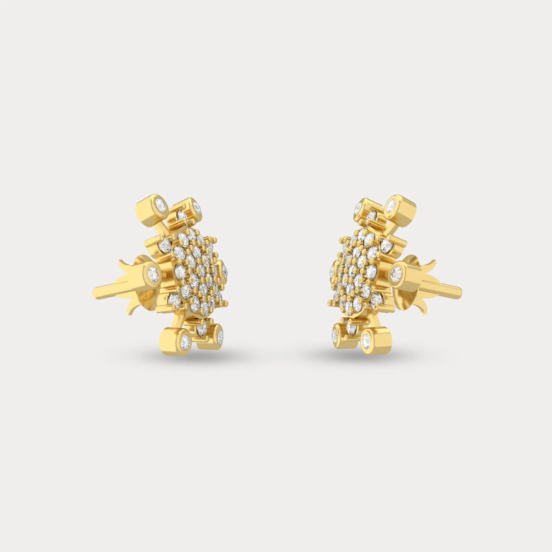 Solar Glow Diamond Earrings, alternate view