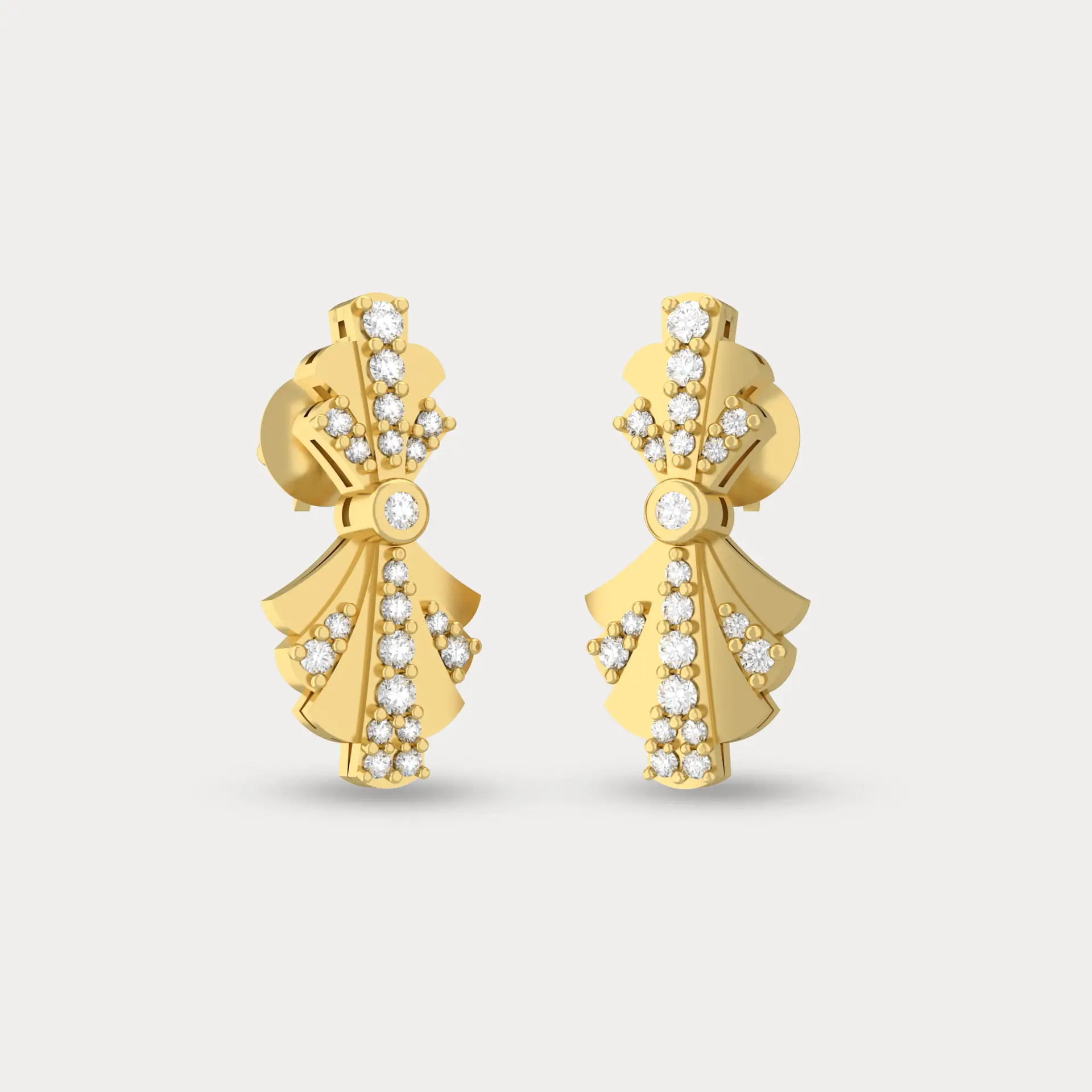 Ribbon Glamour Diamond Earrings