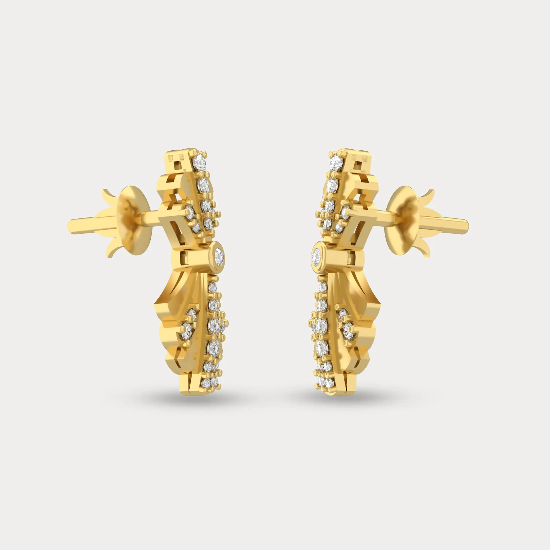 Ribbon Glamour Diamond Earrings, alternate view