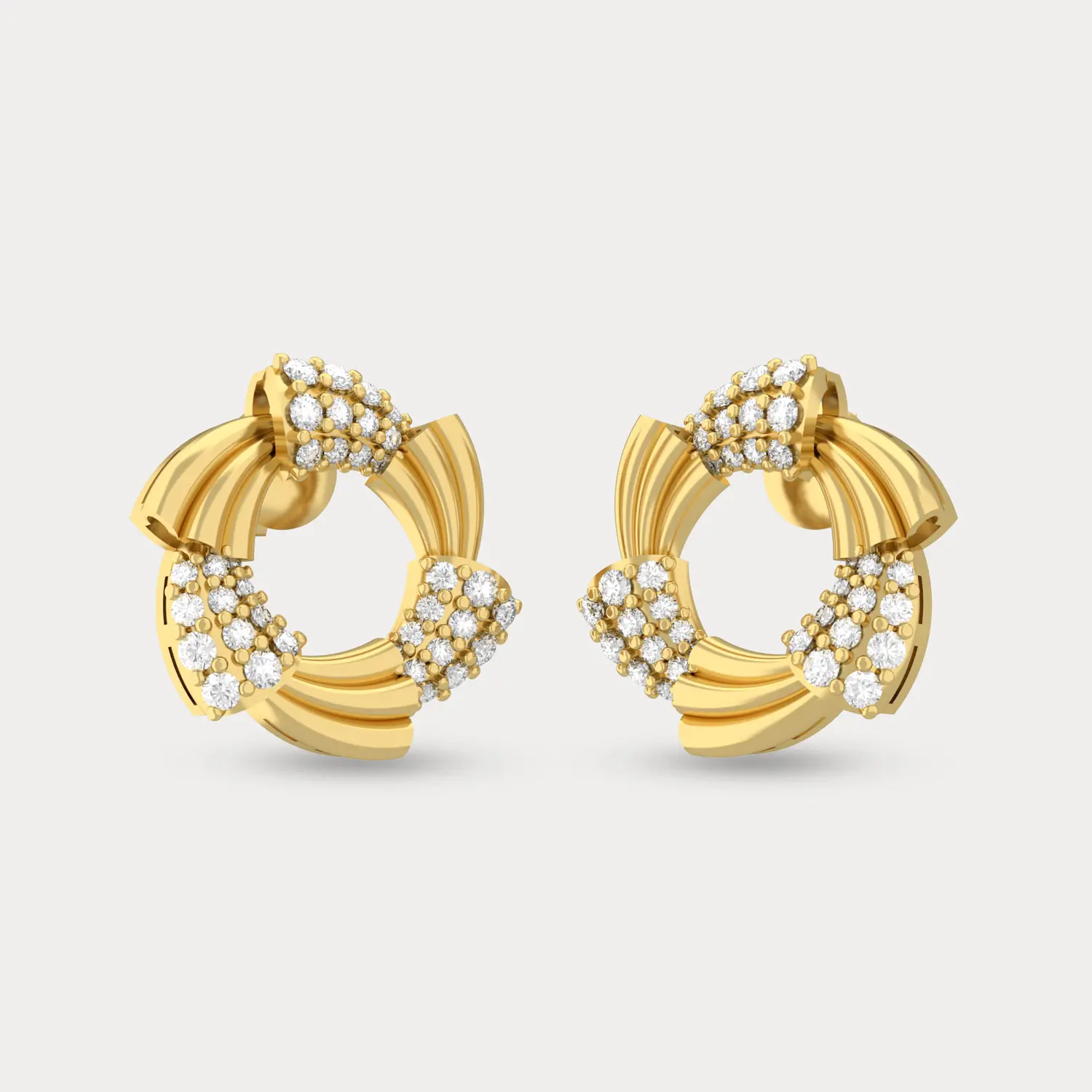 Twirling Roundabout Diamond Earrings