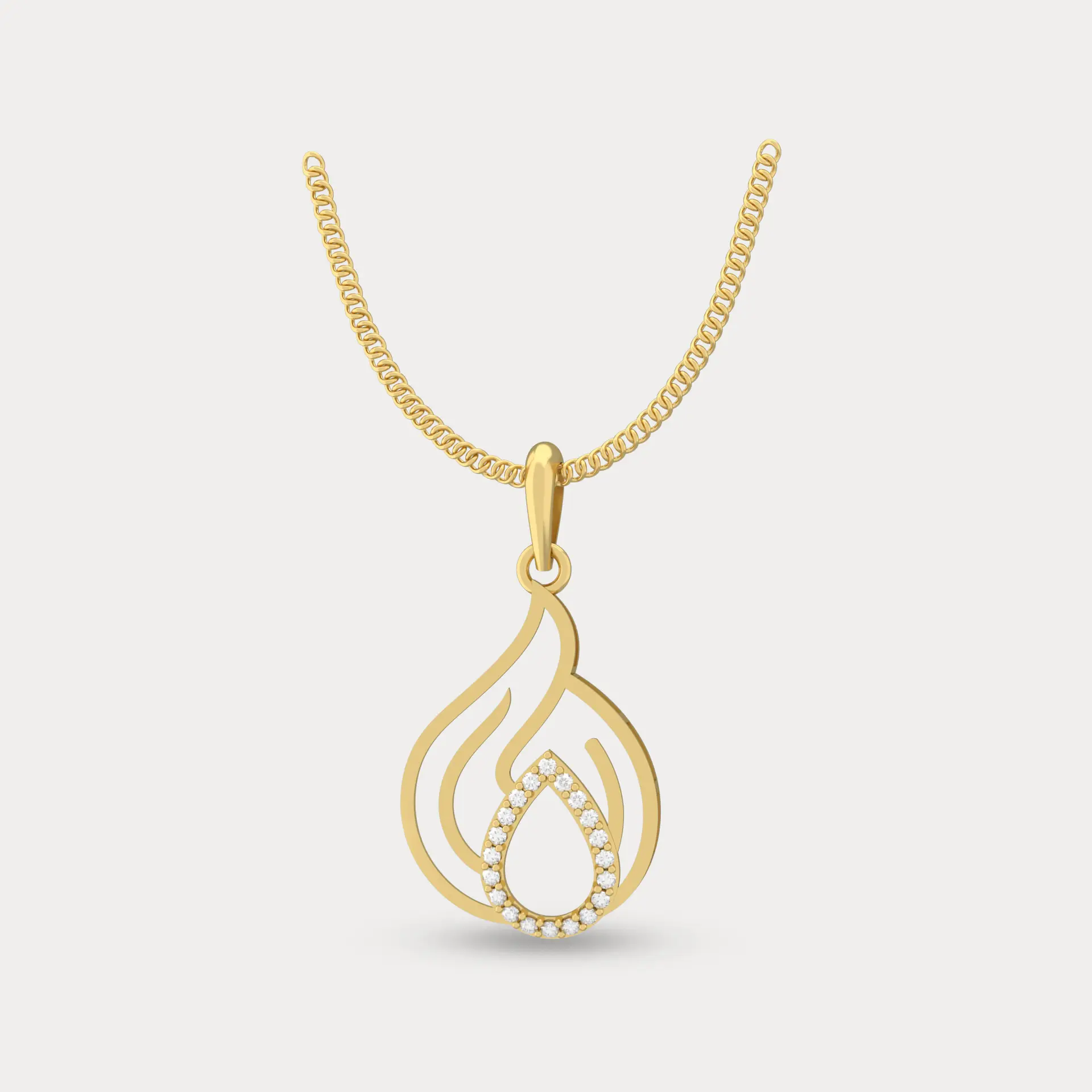 Blace Droplet Diamond Pendant