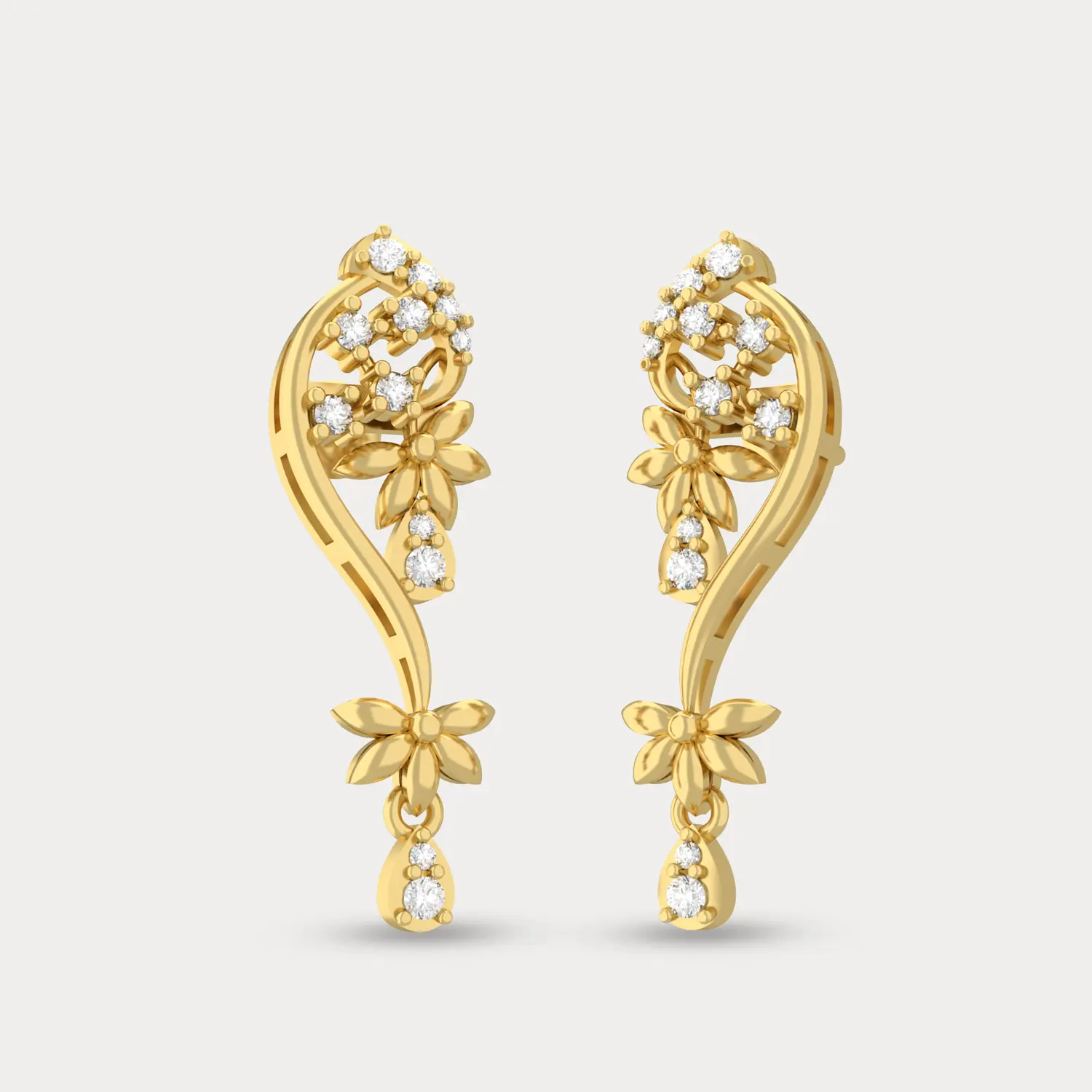 PetalGleam Diamond Earrings