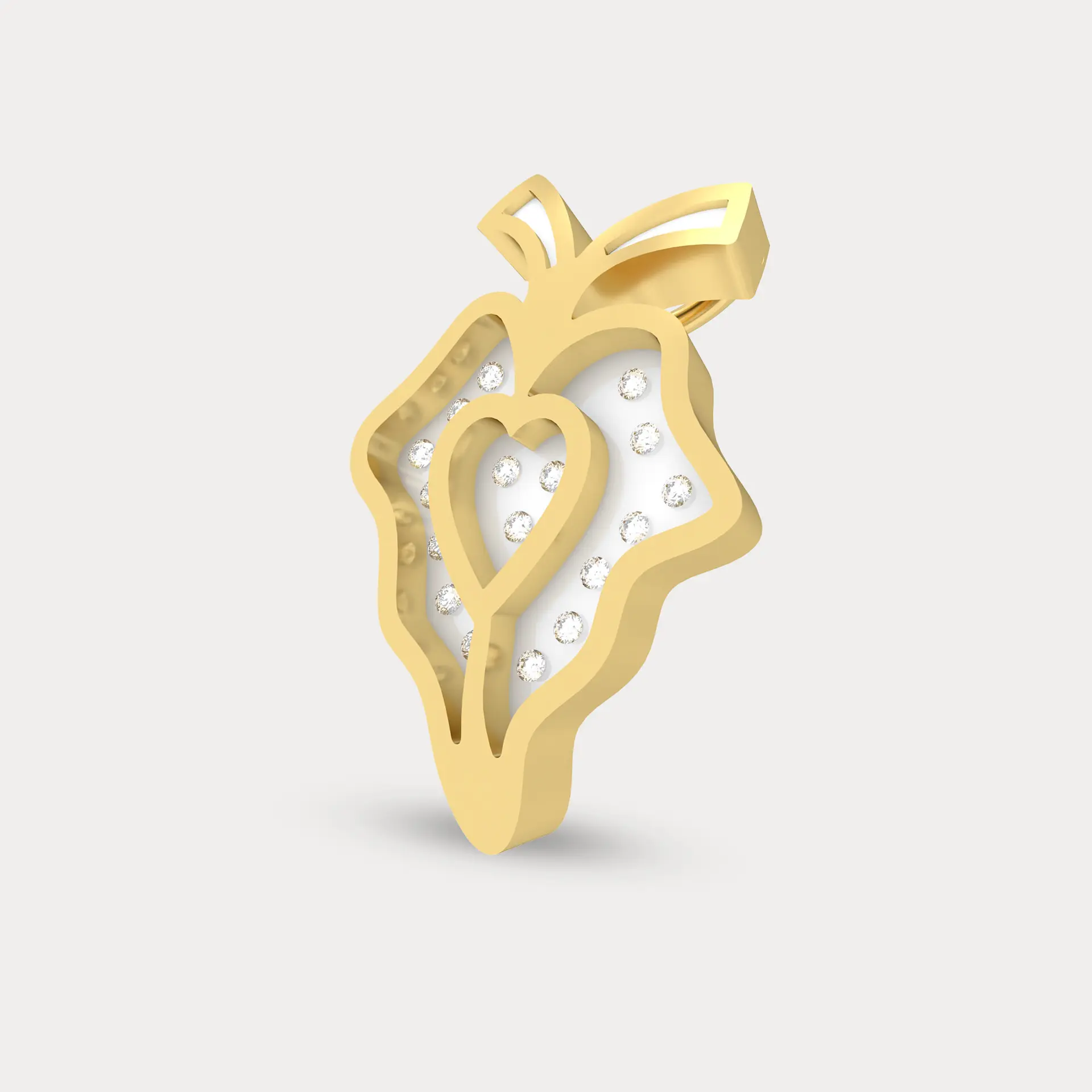 Citrine Charm Diamond Pendant