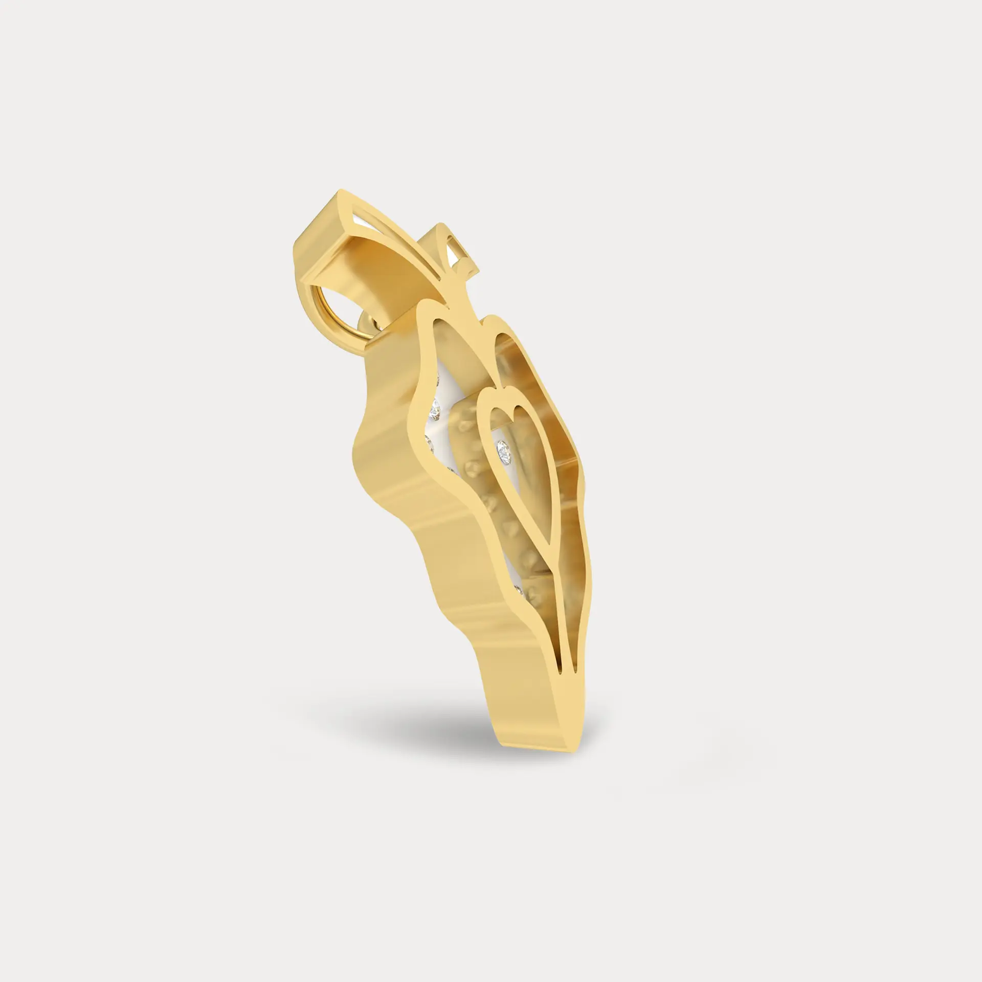 Citrine Charm Diamond Pendant, alternate view