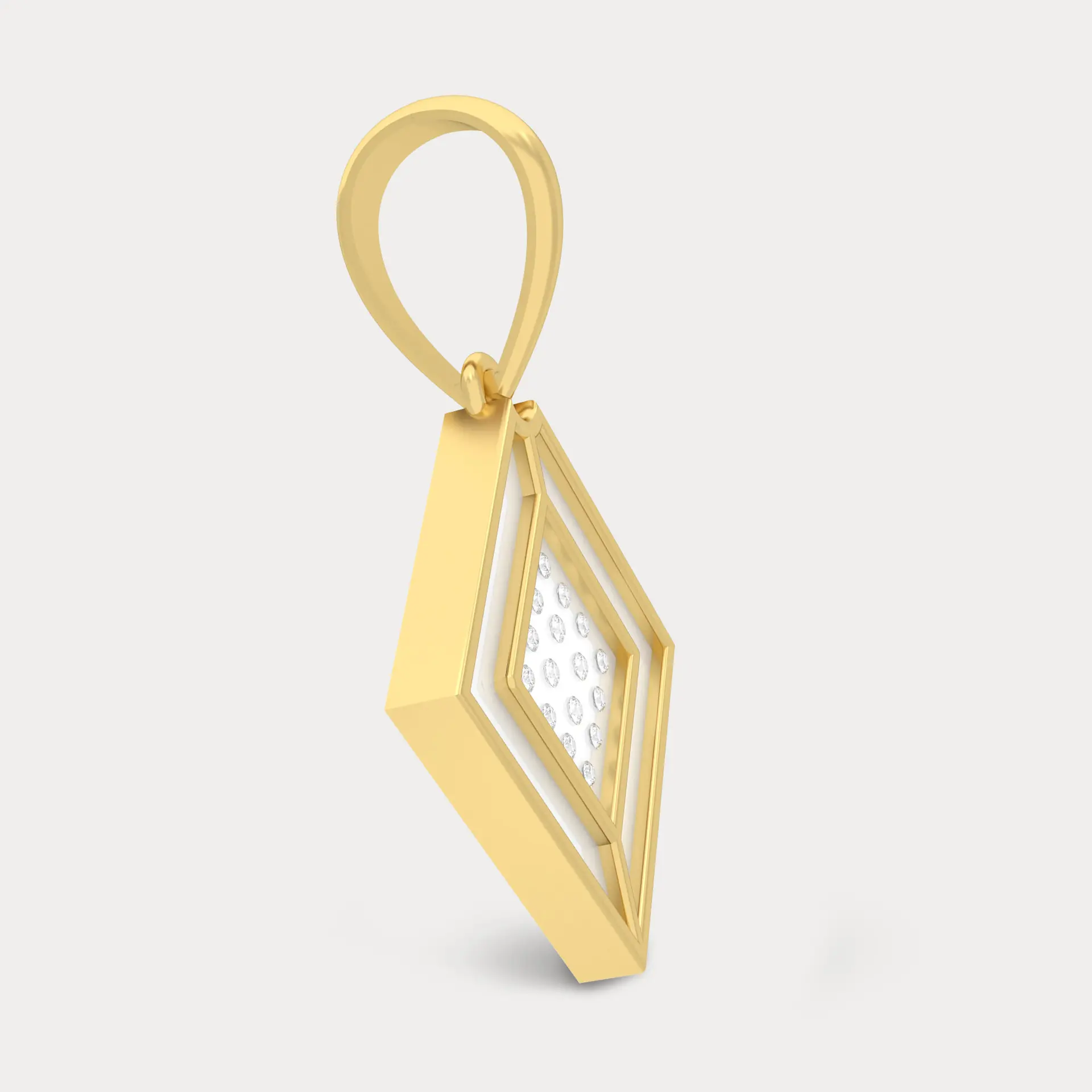Iridescent Prism Diamond Pendant, alternate view