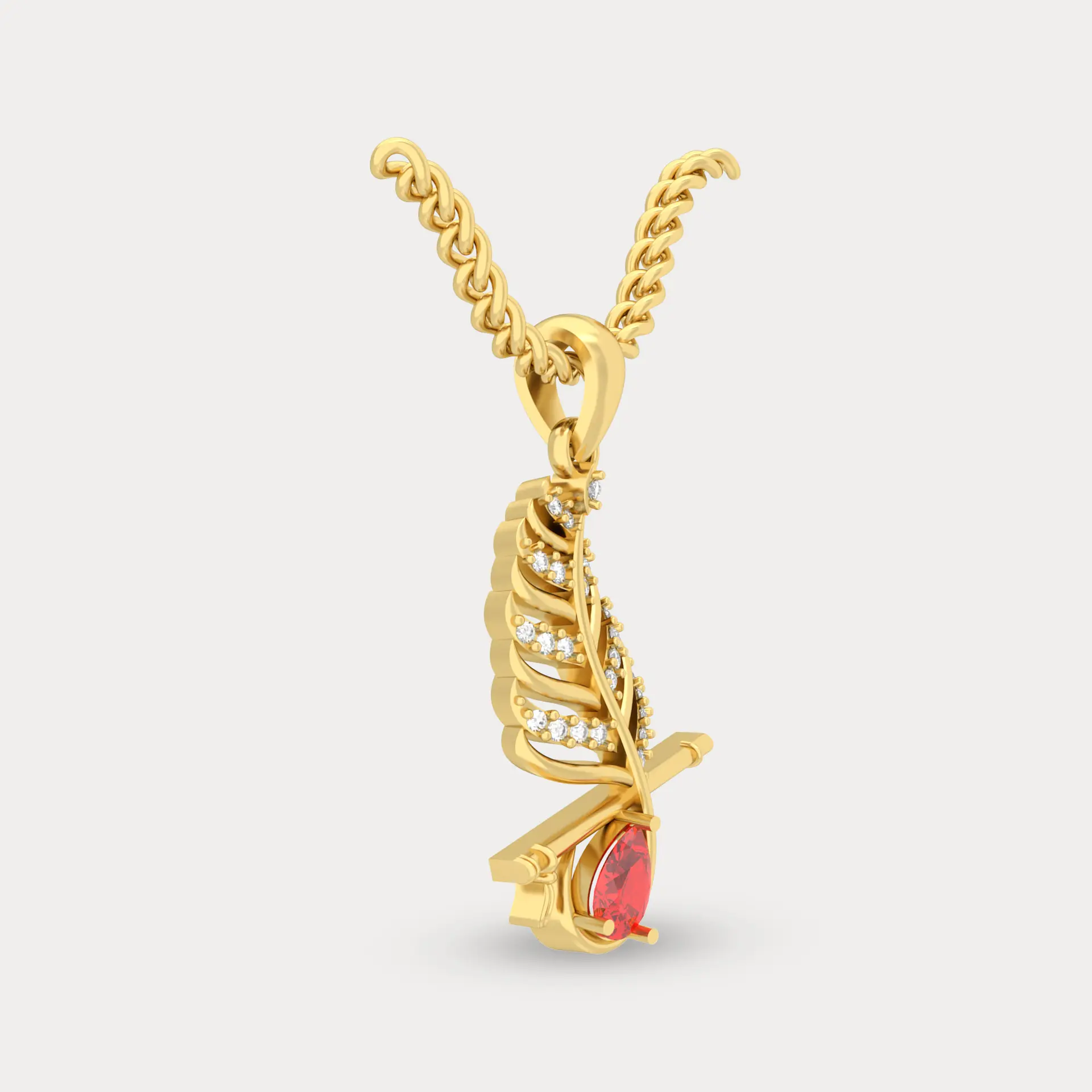 Krishna Diamond Pendant, alternate view