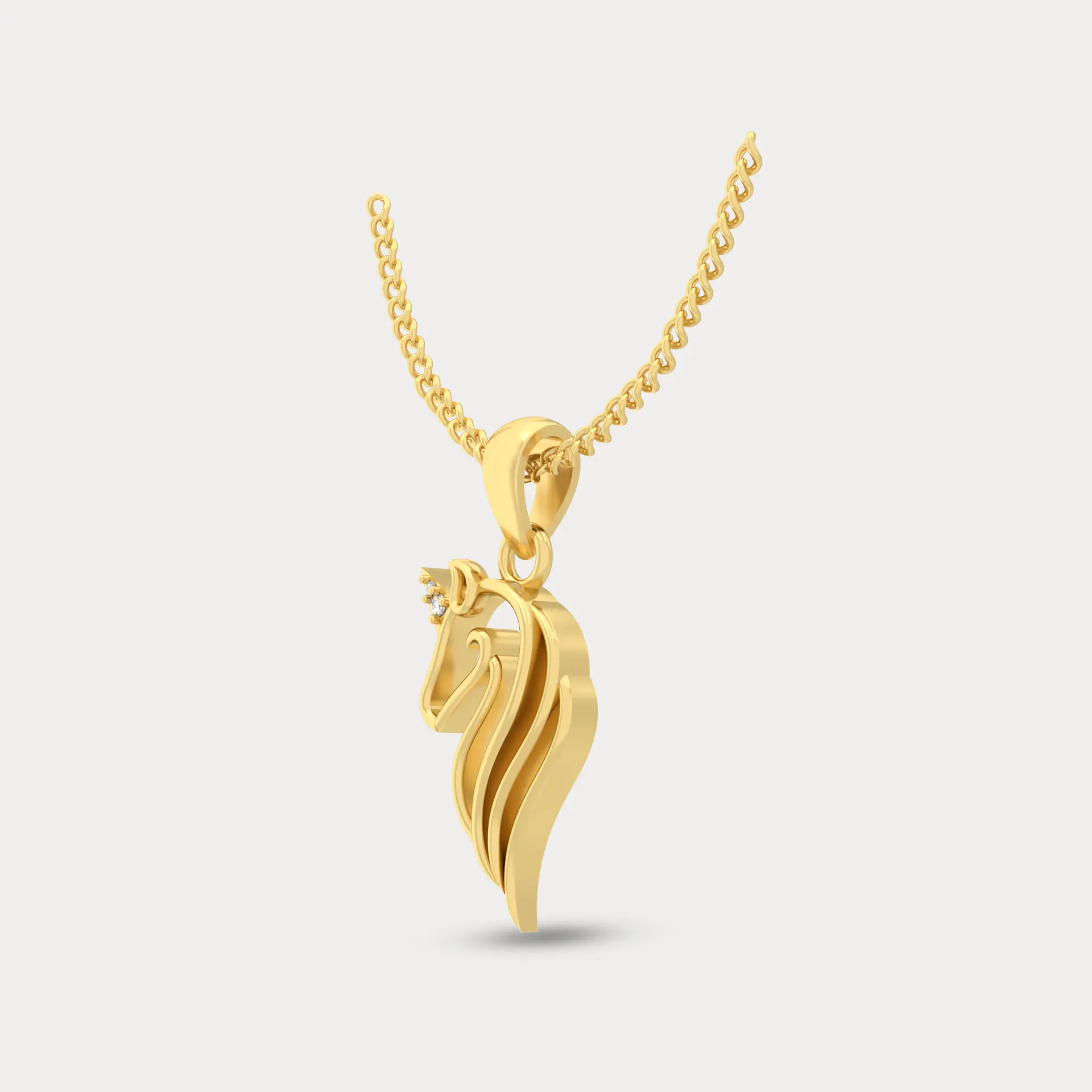 Unicorn Diamond Pendant, alternate view