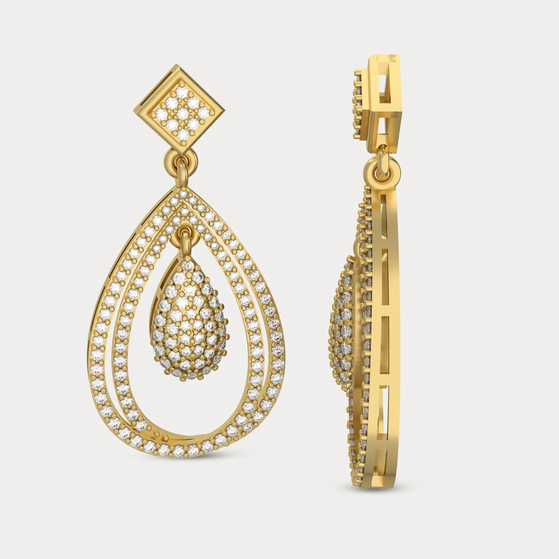 Stylish Latkan Look Diamond Earring, alternate view