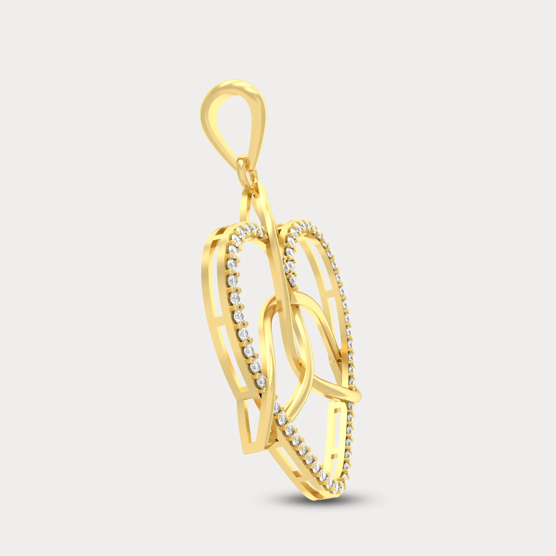 Trinity Knot Diamond Pendant, alternate view