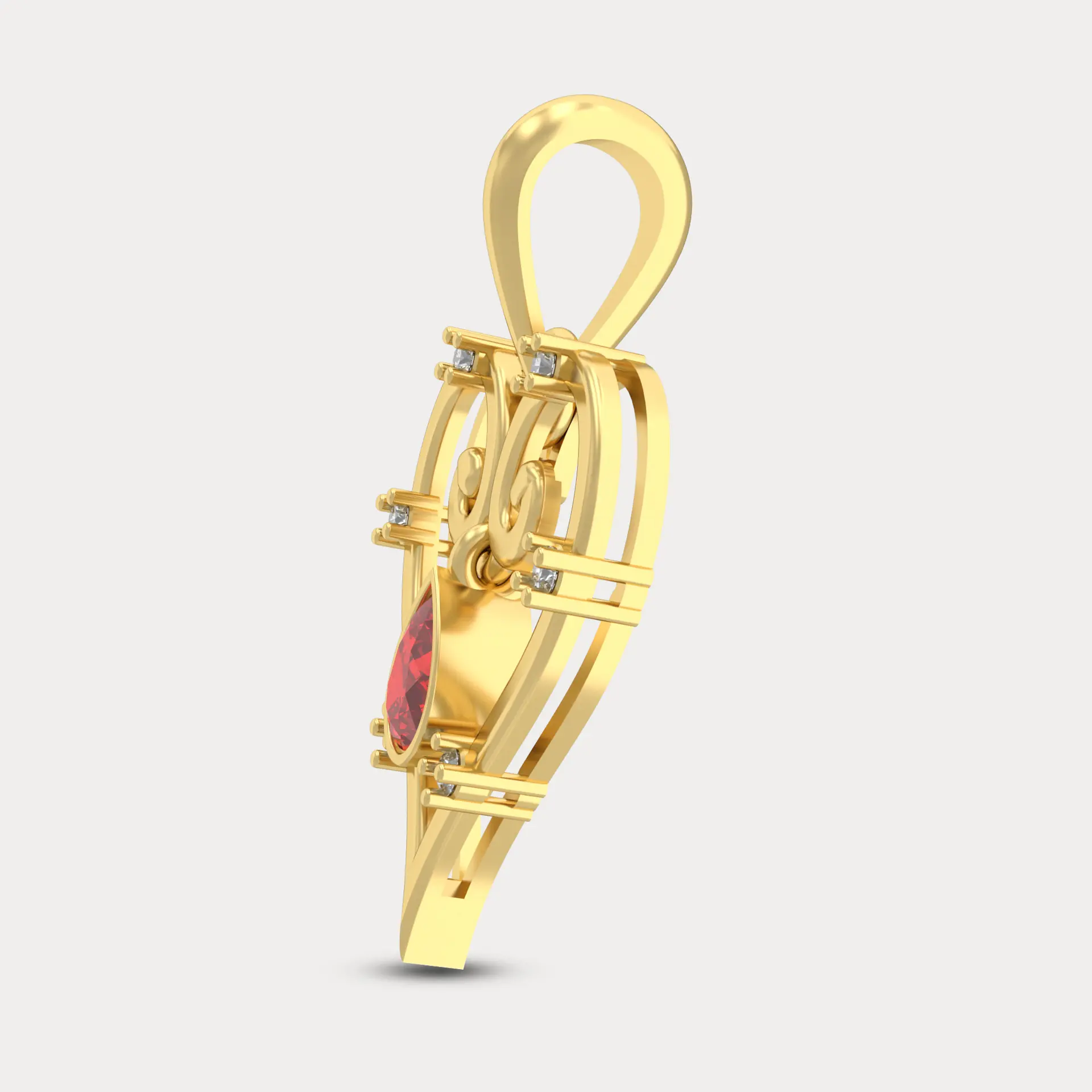 Heart On Fire Pendant, alternate view