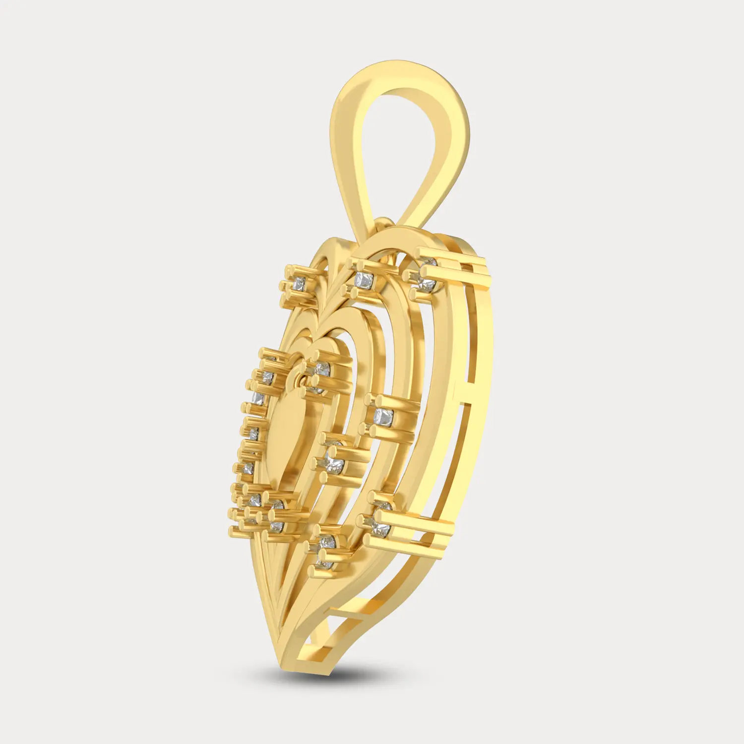 Celestial Heart Diamond Pendant, alternate view