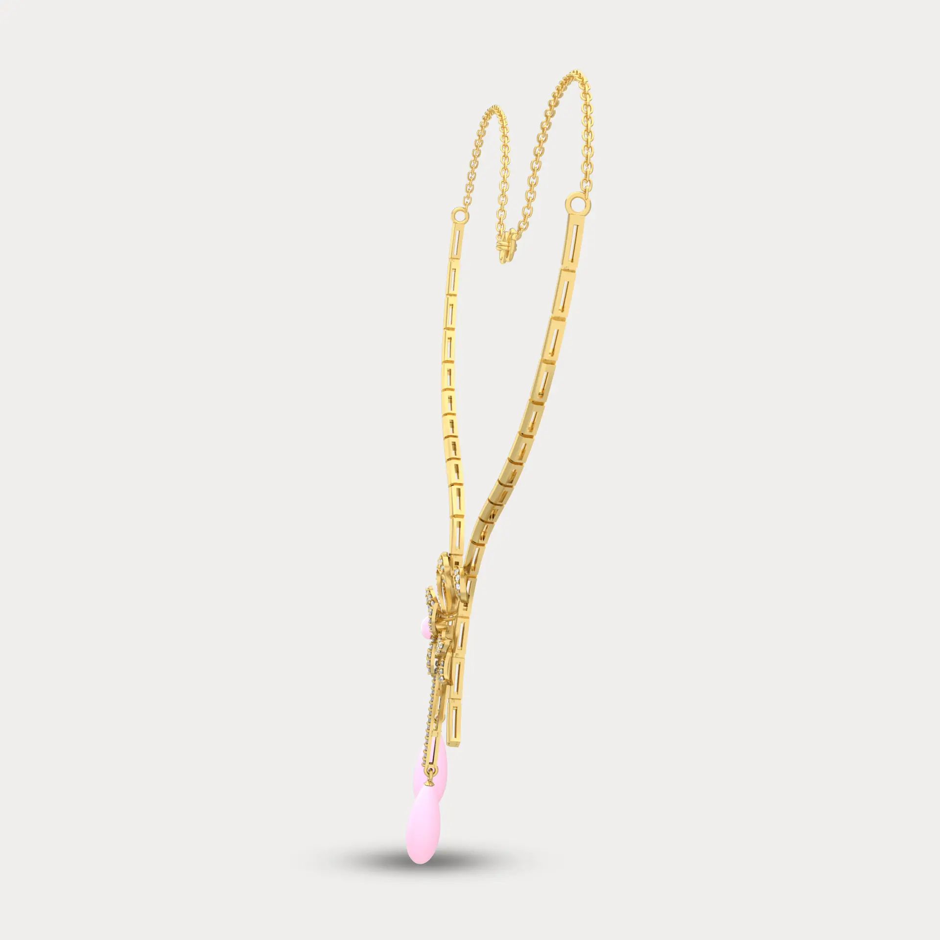 Floating Floral Diamond Necklace, alternate view