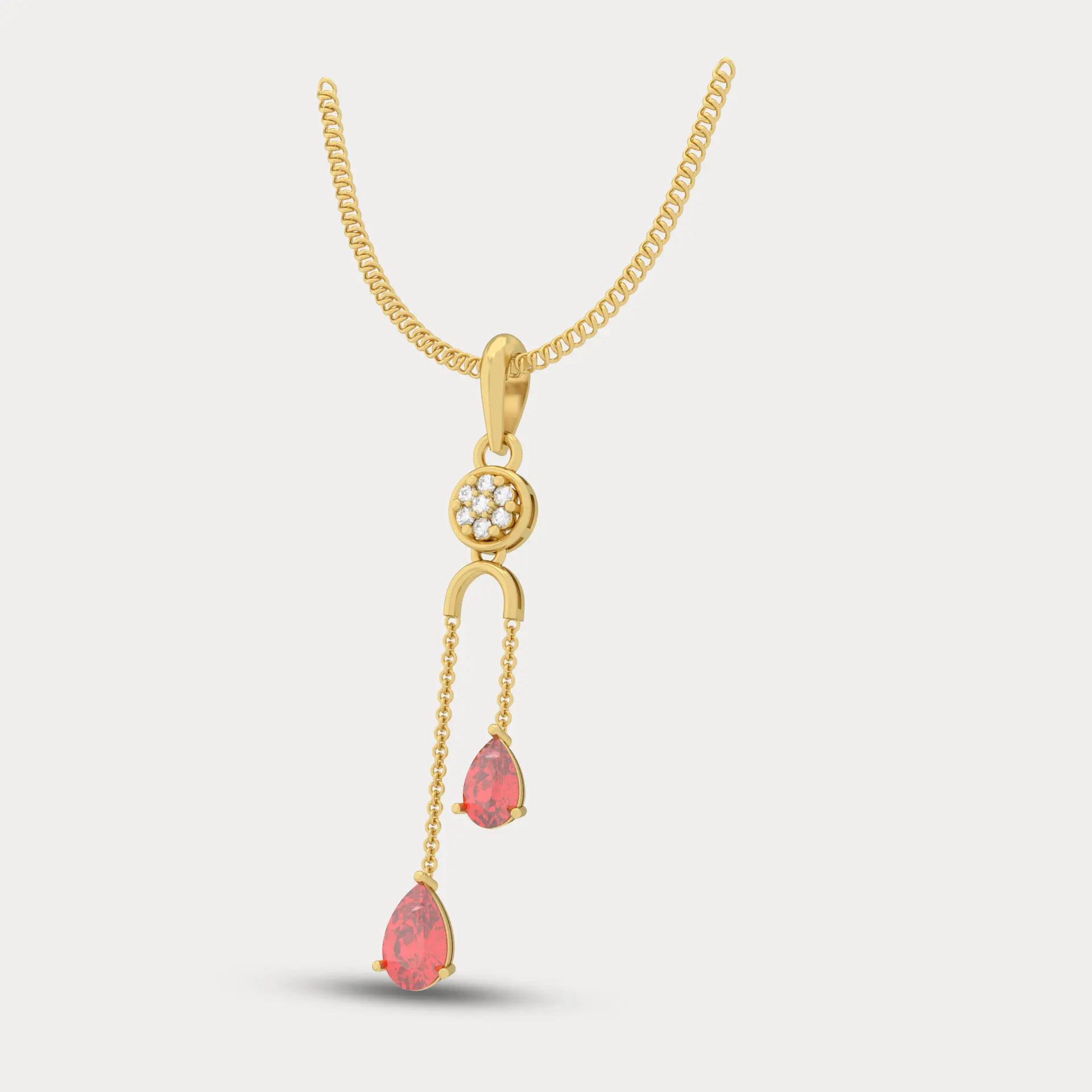 Shimmering Gem Drop  Dangle Pendant