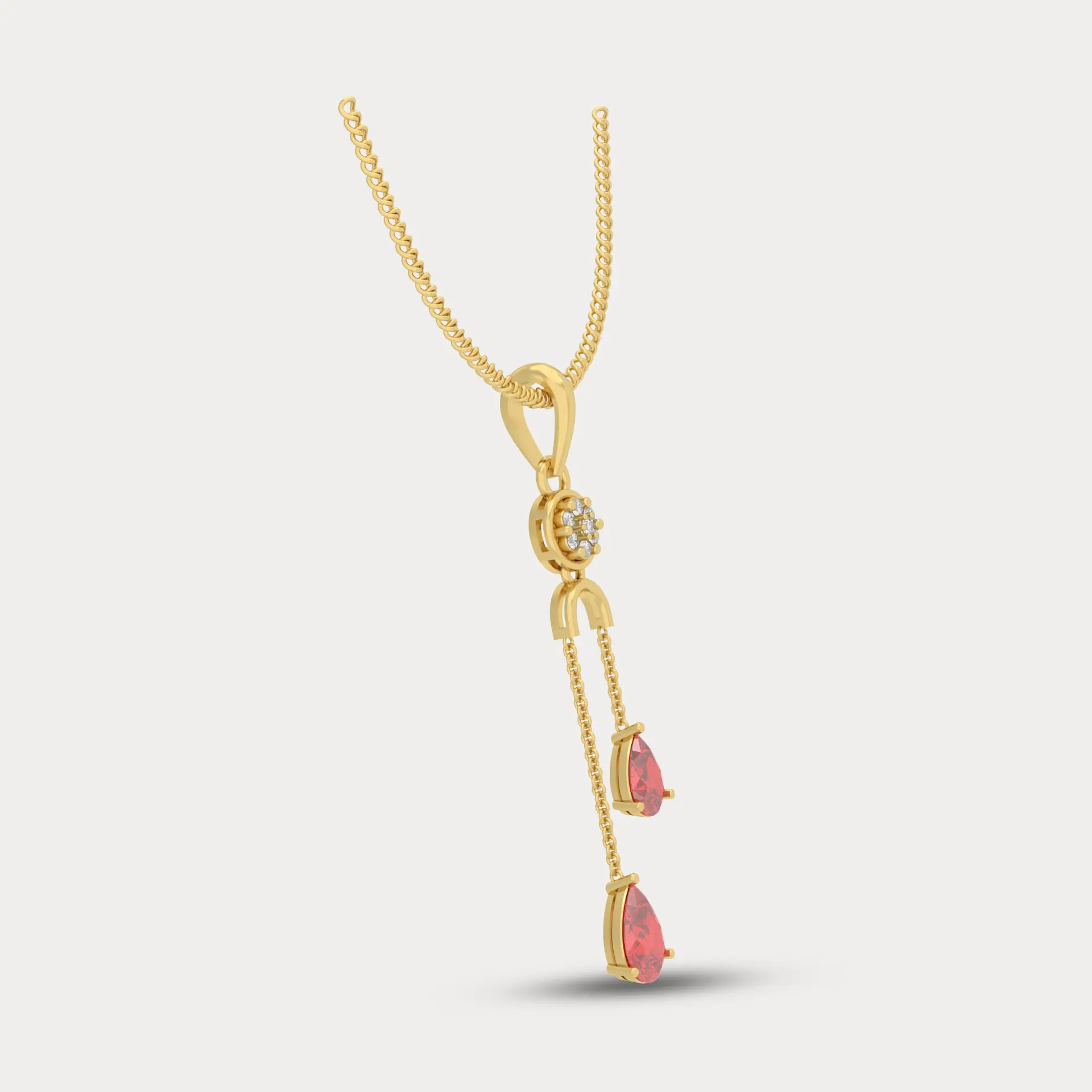 Shimmering Gem Drop  Dangle Pendant, alternate view