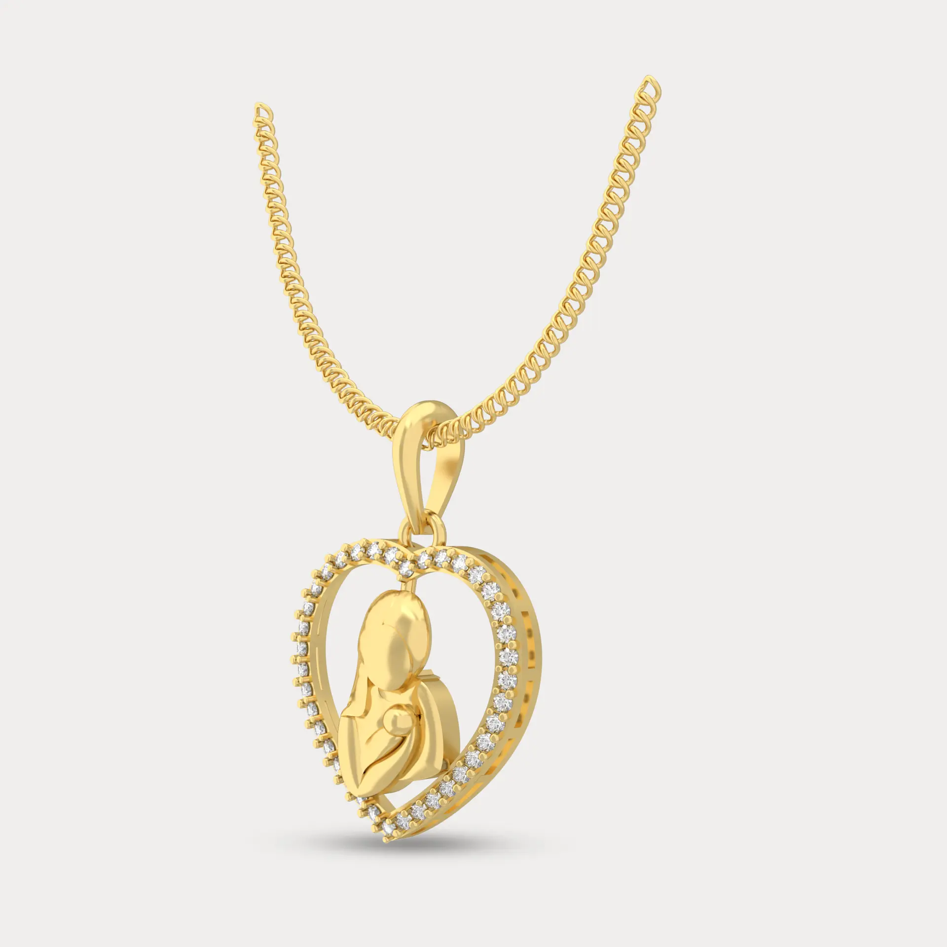 Maa Diamond Pendant, alternate view