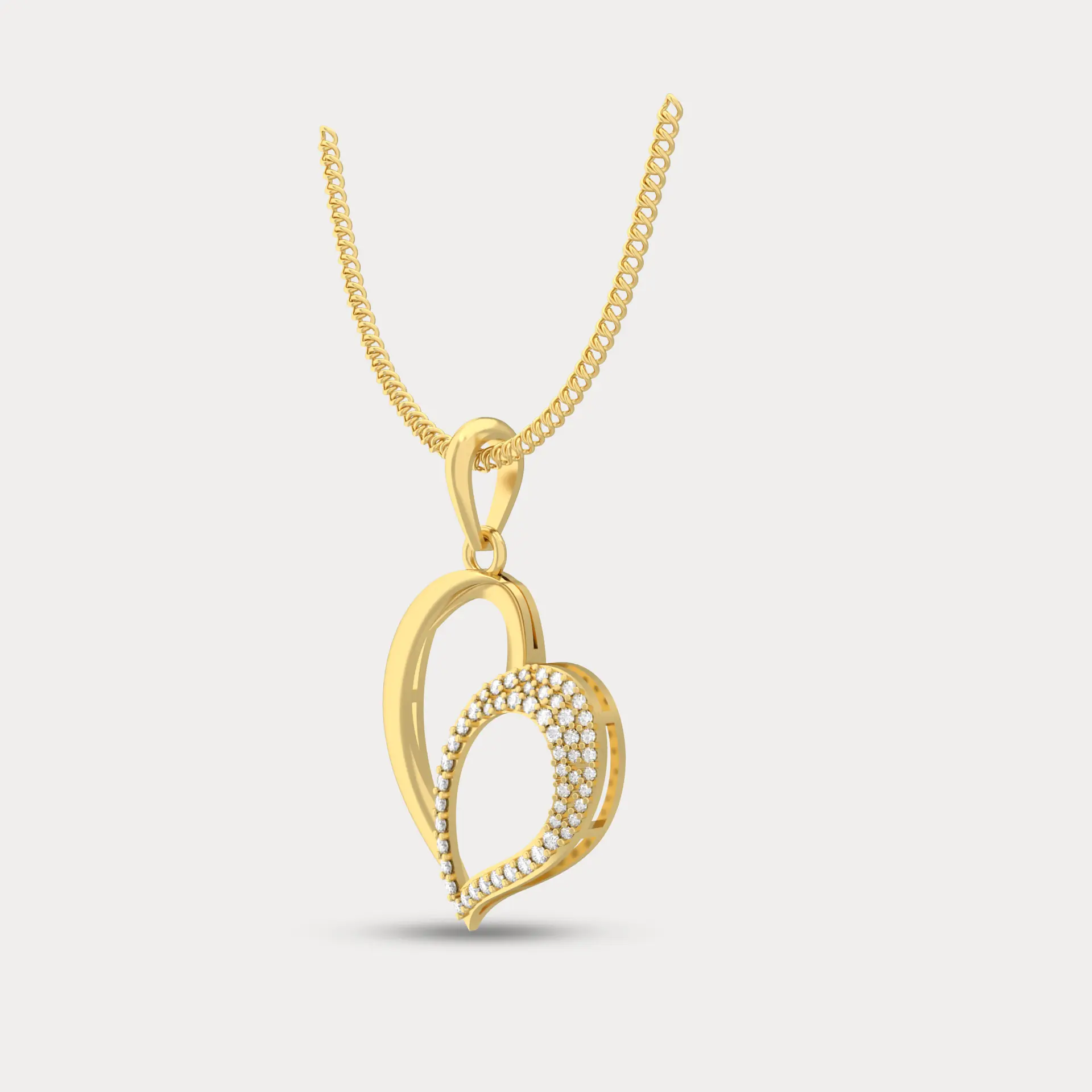GoldLove Diamond Pendant, alternate view