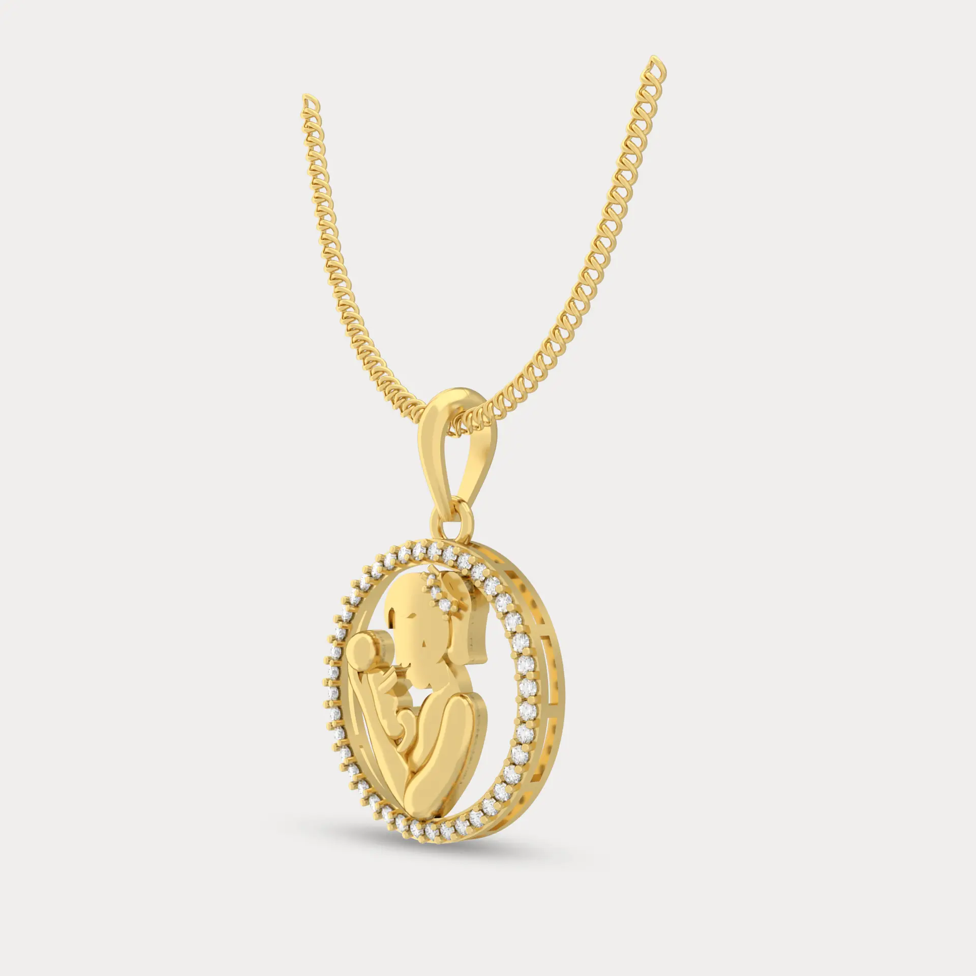 Ambika Diamond  Pendant, alternate view