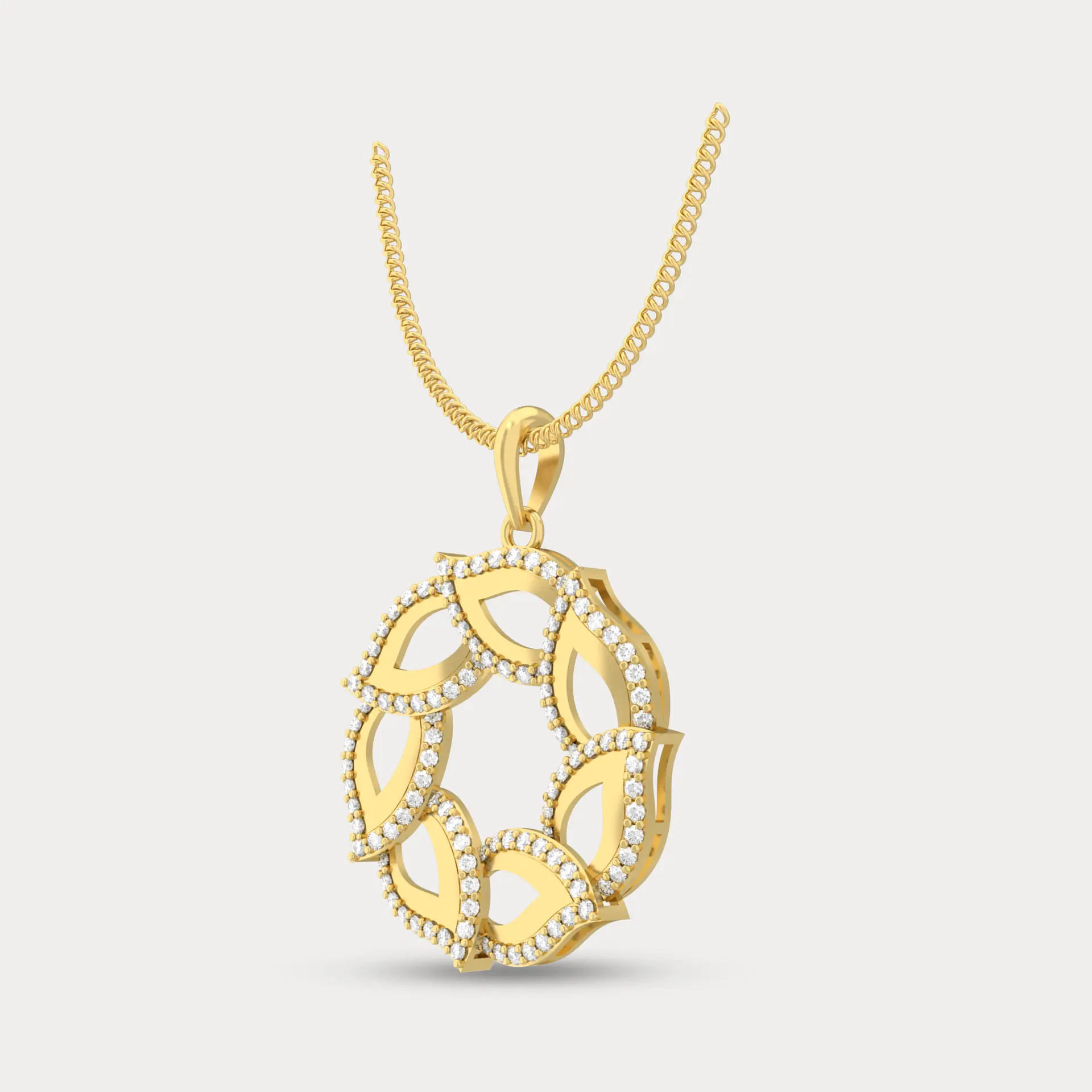 Leafy Diamond Pendant, alternate view