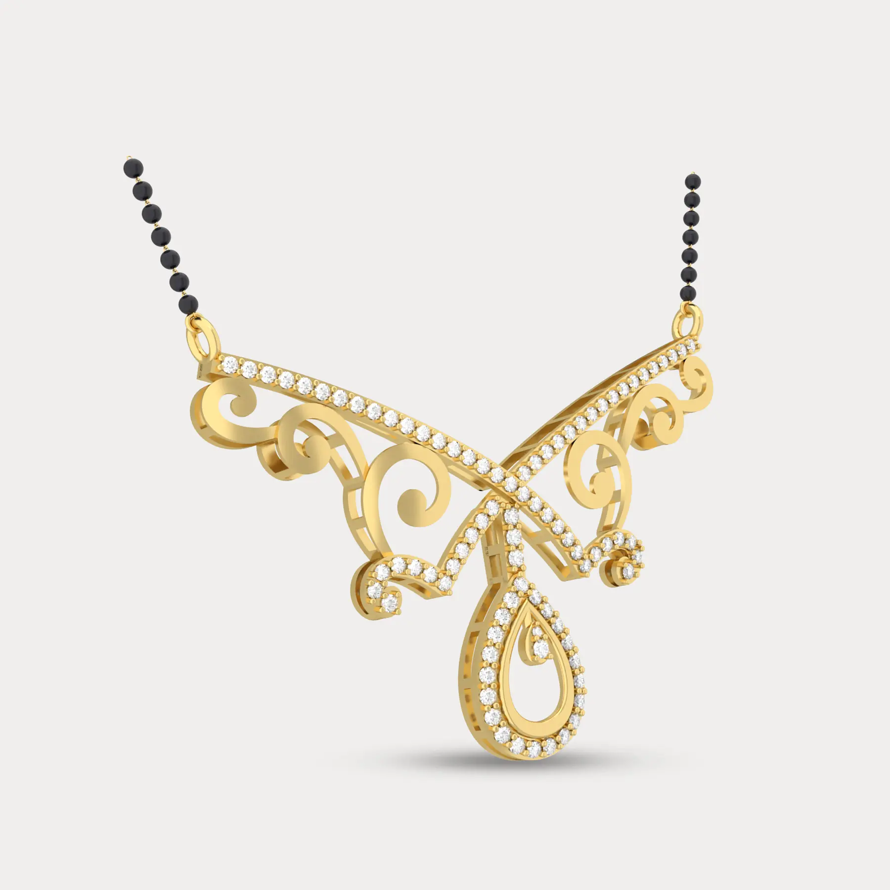Drop Diamond  Mangalsutra, alternate view