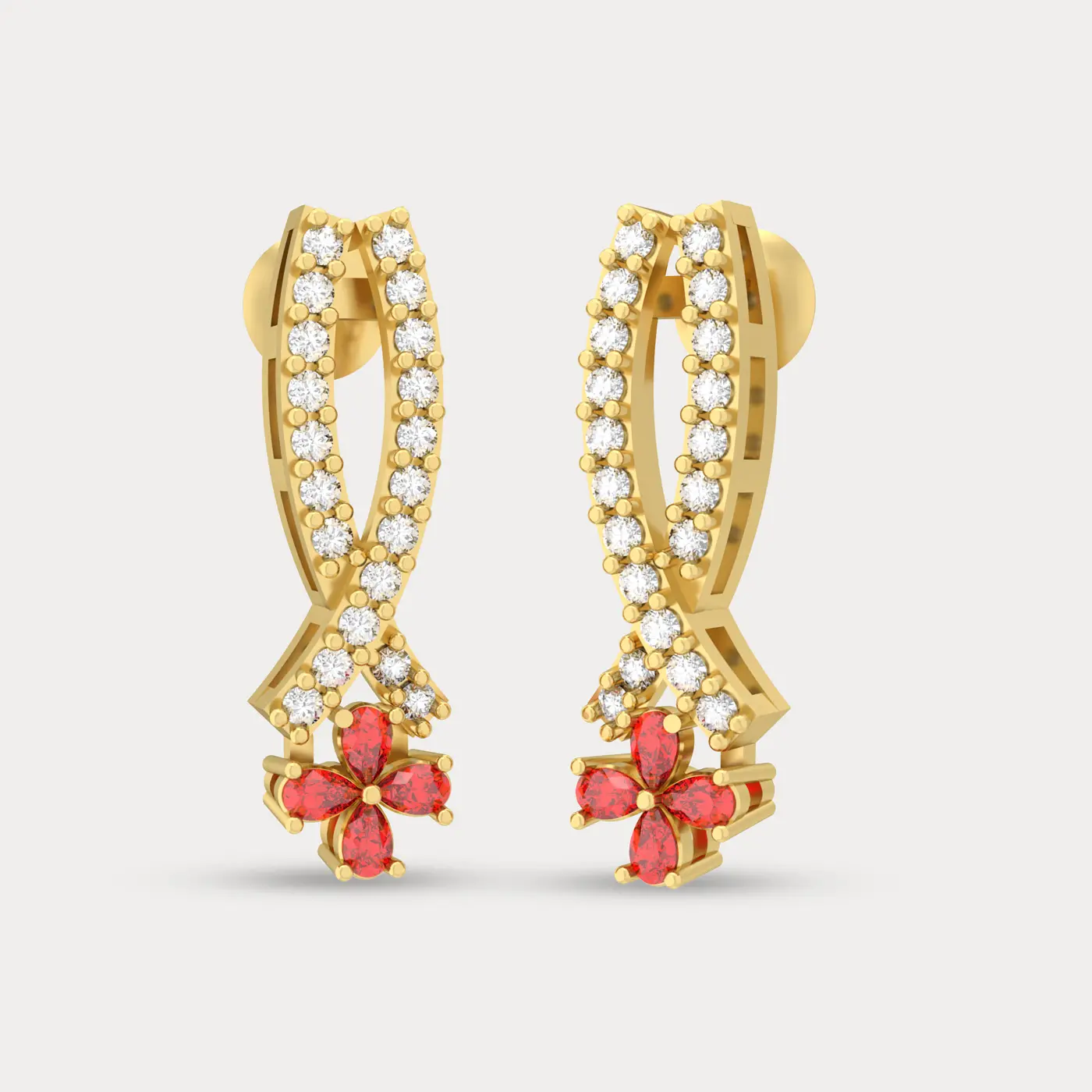 Royal Ruby Statment Diamond Earring
