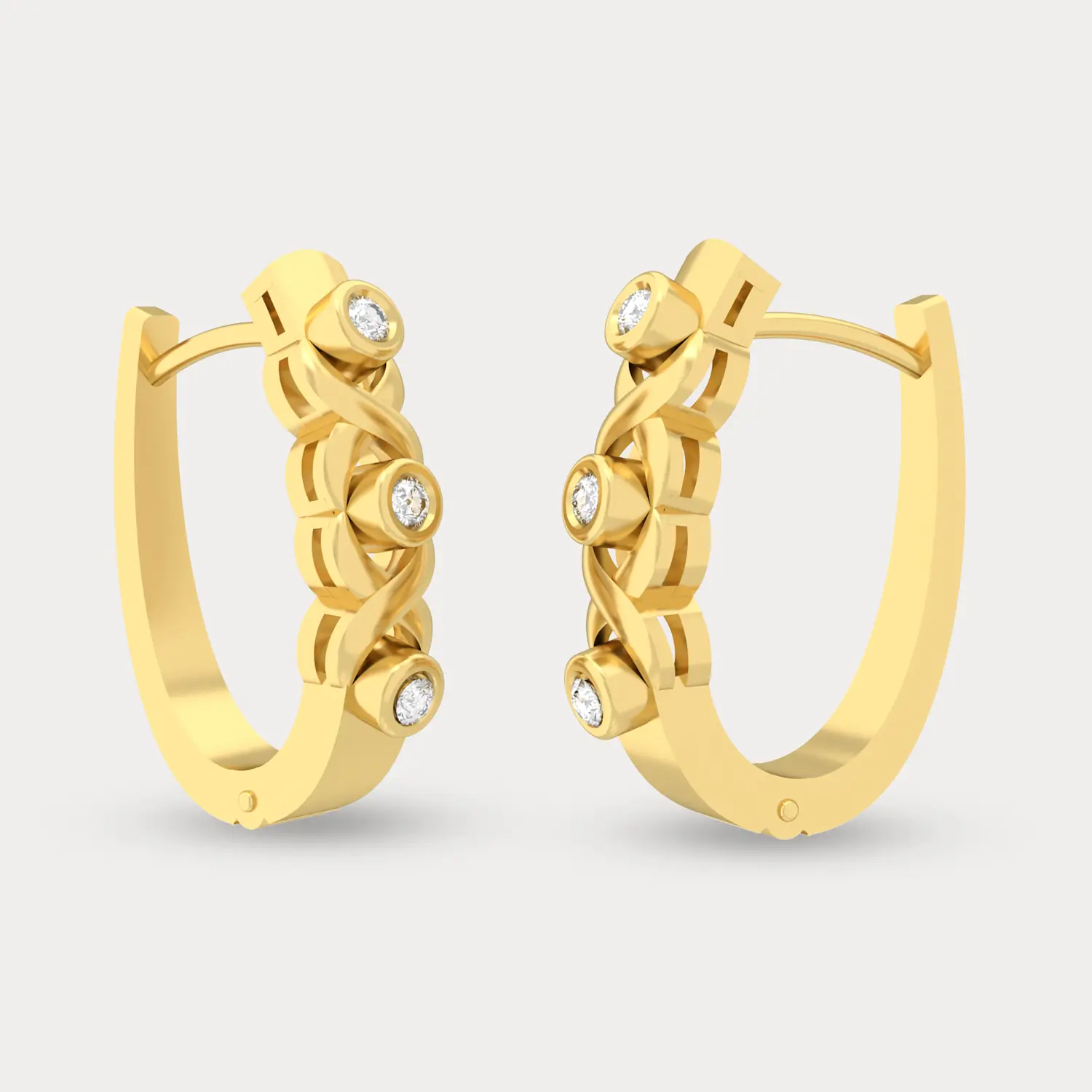 Contemporary Diamond Hoop Earring, alternate view