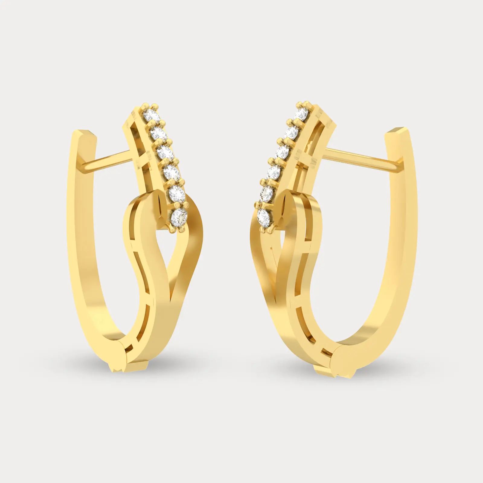 Fusion Beauty Diamond Hoop Earring, alternate view