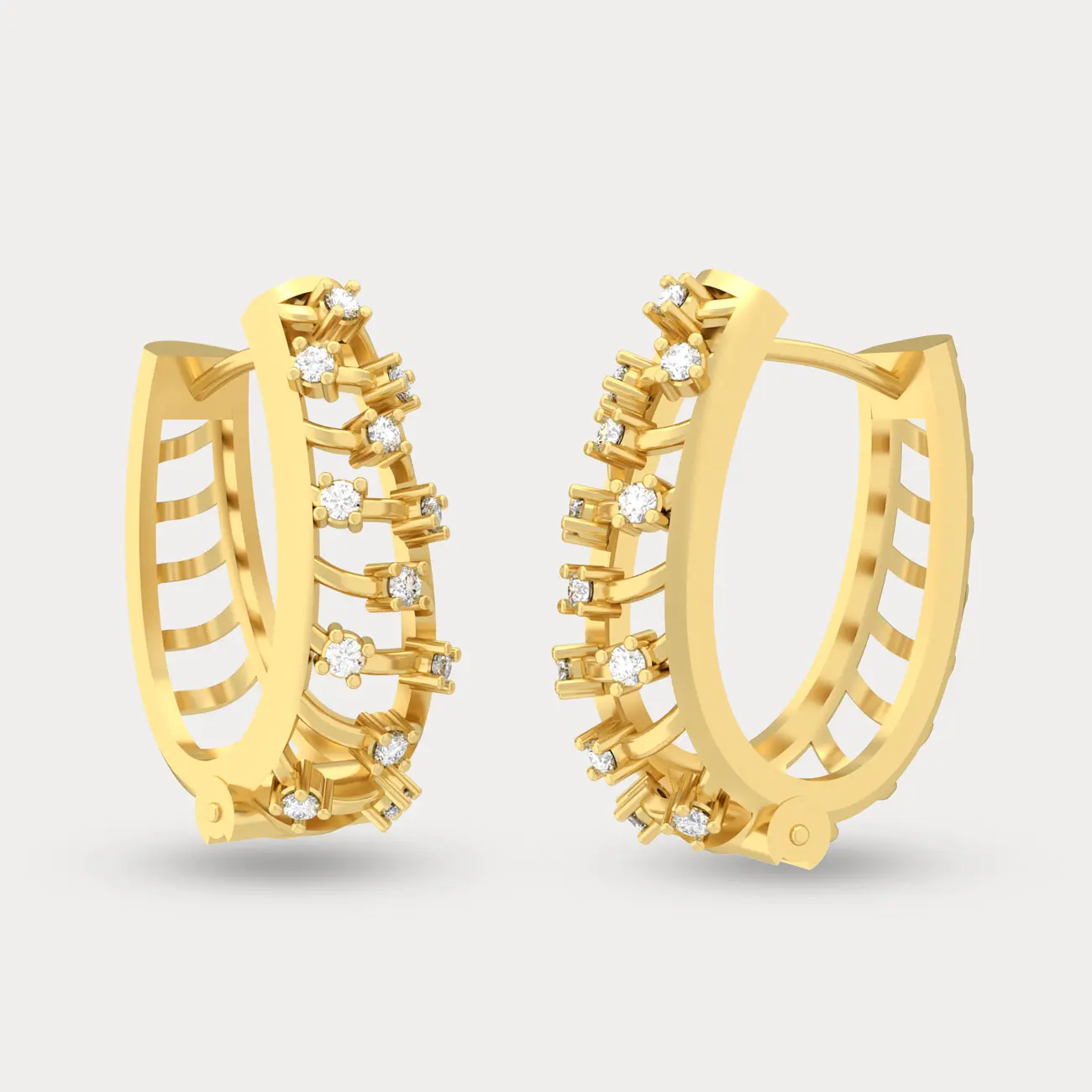 Finesse Diamond Hoop Earring, alternate view