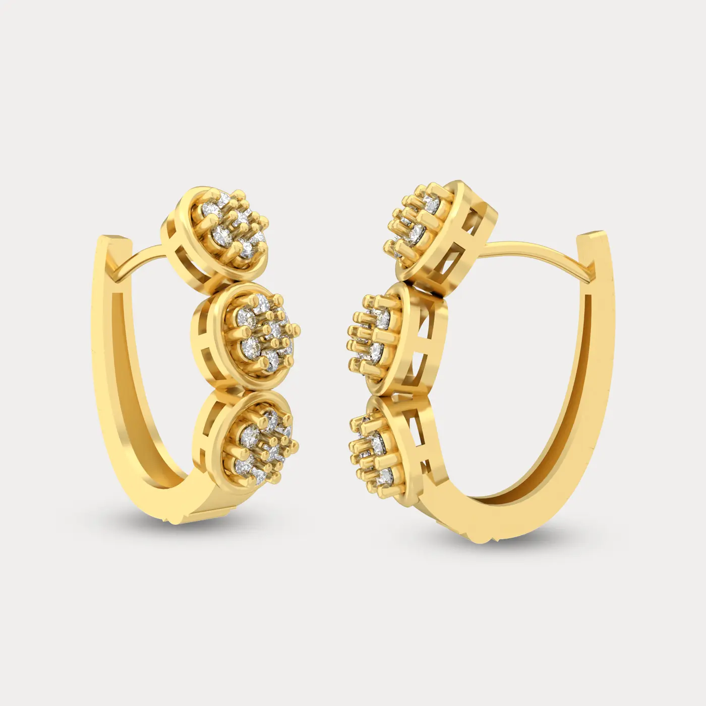 Blossomed Beauty Diamond Hoop Earring, alternate view