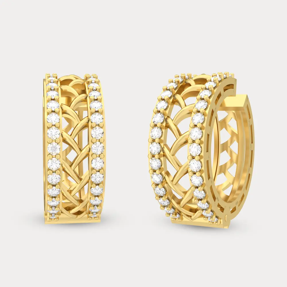 Classic Linear Diamond Hoop Earring