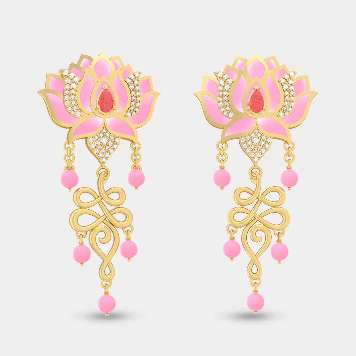 Heavenly Lotus Diamond Earring