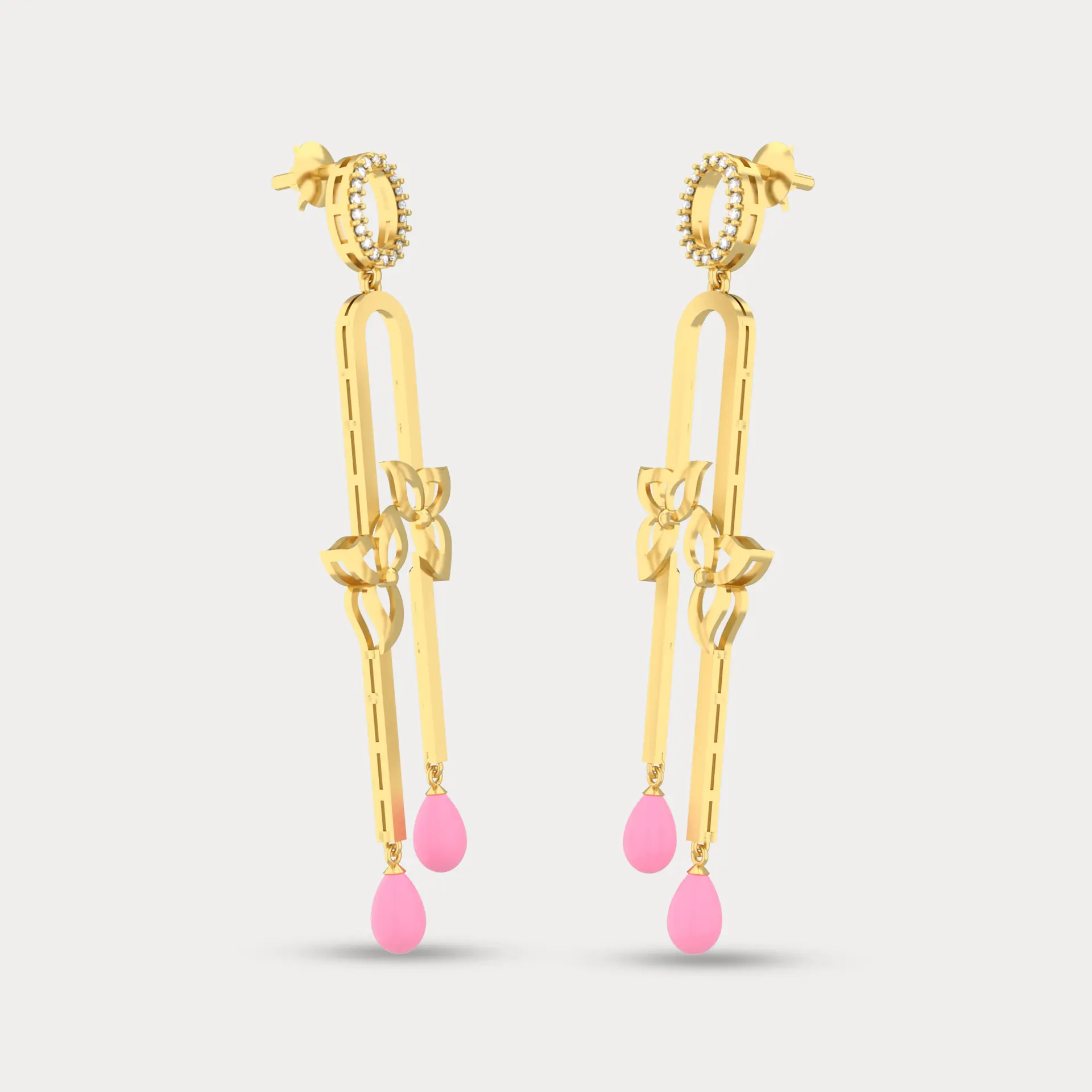 Ornament Diamond Earring, alternate view